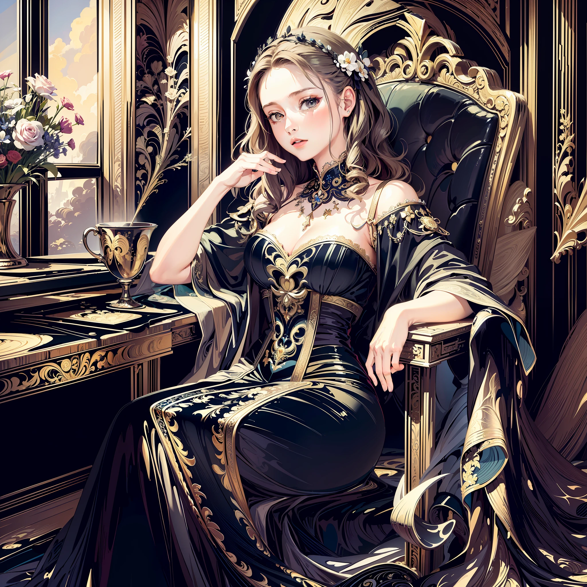 (masterpiece, top quality, best quality, official art, beautiful and aesthetic:1.2), (1girl:1.3), (fractal art:1.3),