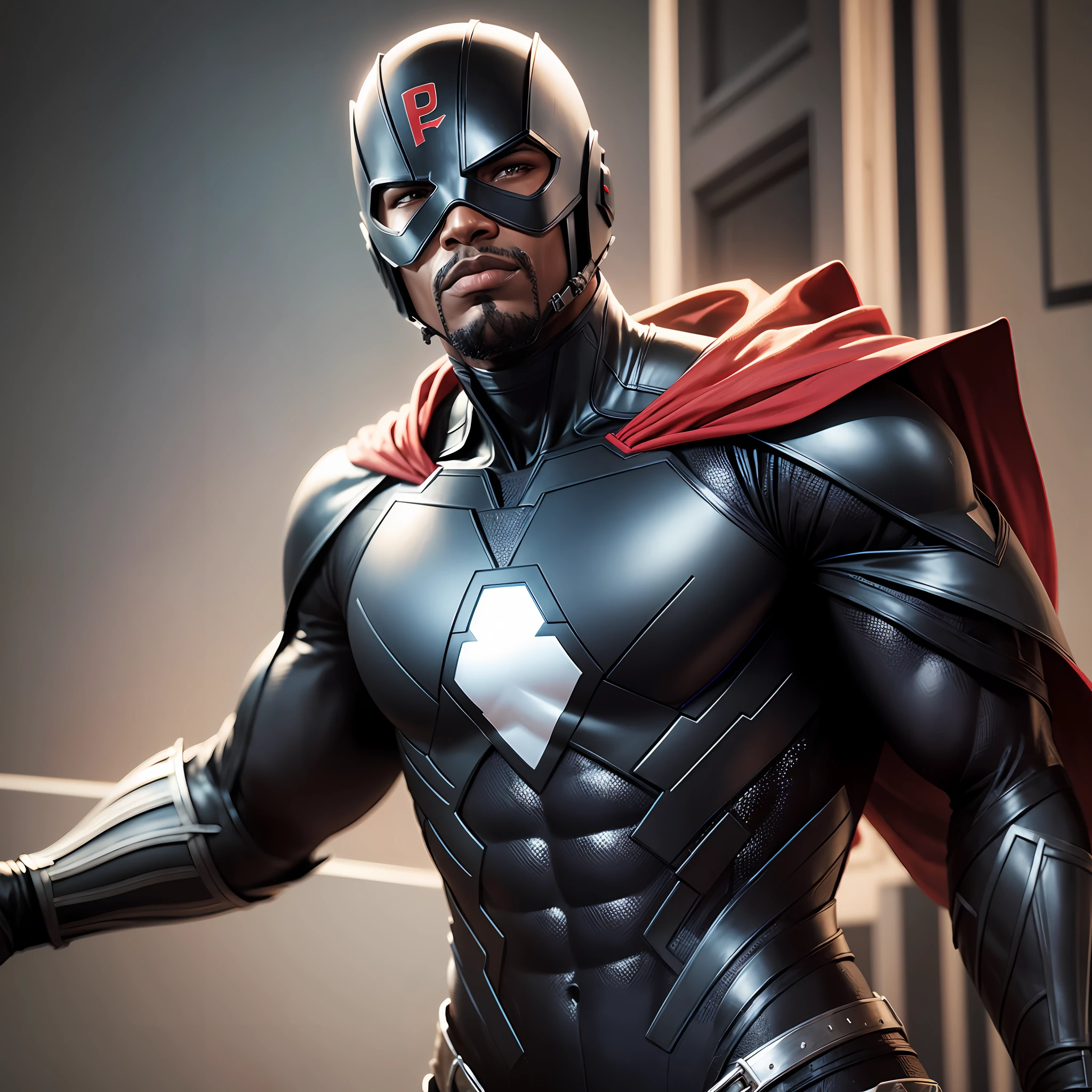 Create a superhero that he will call himself ''The Black Soldier'' --auto --s2