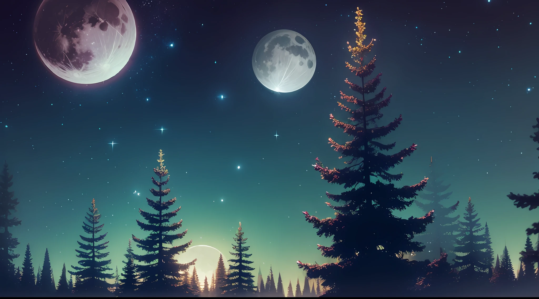 (mystical forest, fire flies),(full moon sky:1.2),(night:1.1) --auto --s2