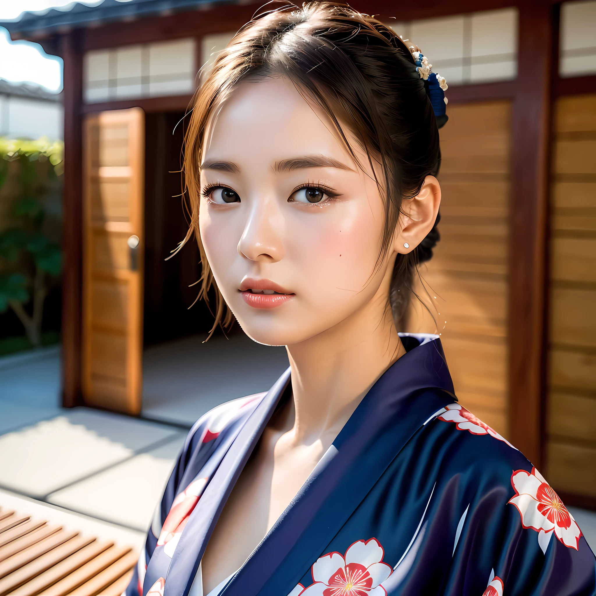 kimono, obi, (8k, RAW photo, best quality, masterpiece: 1.2), (realistic: 1.6), (masterpiece), (best quality: 1.0), (ultra hi-res: 1.0), detail, 40s, one, detail beautiful skin, detail room, ,realistic skin