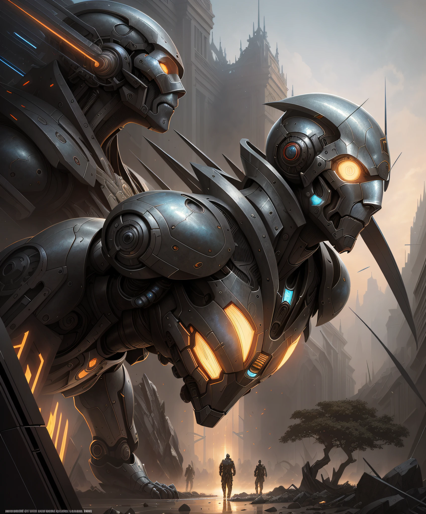 war between man and machine, hyper-realistic environment, Epic concept art war between man and machine, cosmic horror painting, elegant intricate digital painting artstation concept art by mark brooks and brad kunkle detailed war between man and machine, dark fantasy, intricate, elegant, highly detailed, digital painting, artstation, concept art, smooth, sharp focus, illustration, art by artgerm and greg rutkowski and alphonse mucha war between man and machine,!girl,!cocept art, detailed, volumetric, vibrant color scheme, rule of thirds, super detailed, 8k