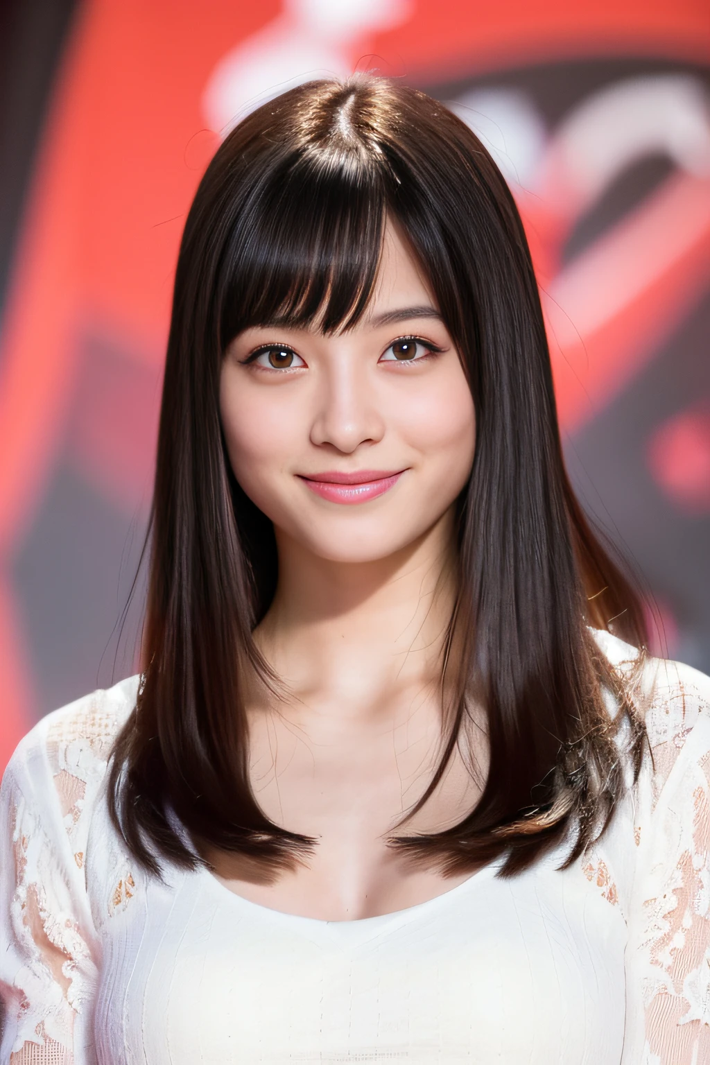 (8k, RAW photo, best quality, masterpiece:1.2), (realistic:1.3), (photorealistic:1.3), ultra-detailed, cinematic, (high detailed skin:1.2), 8k uhd, dslr, down lighting, 1girl, black long hair, Blunt bangs, Natural breasts, pirate, (looking at the camera with smile),