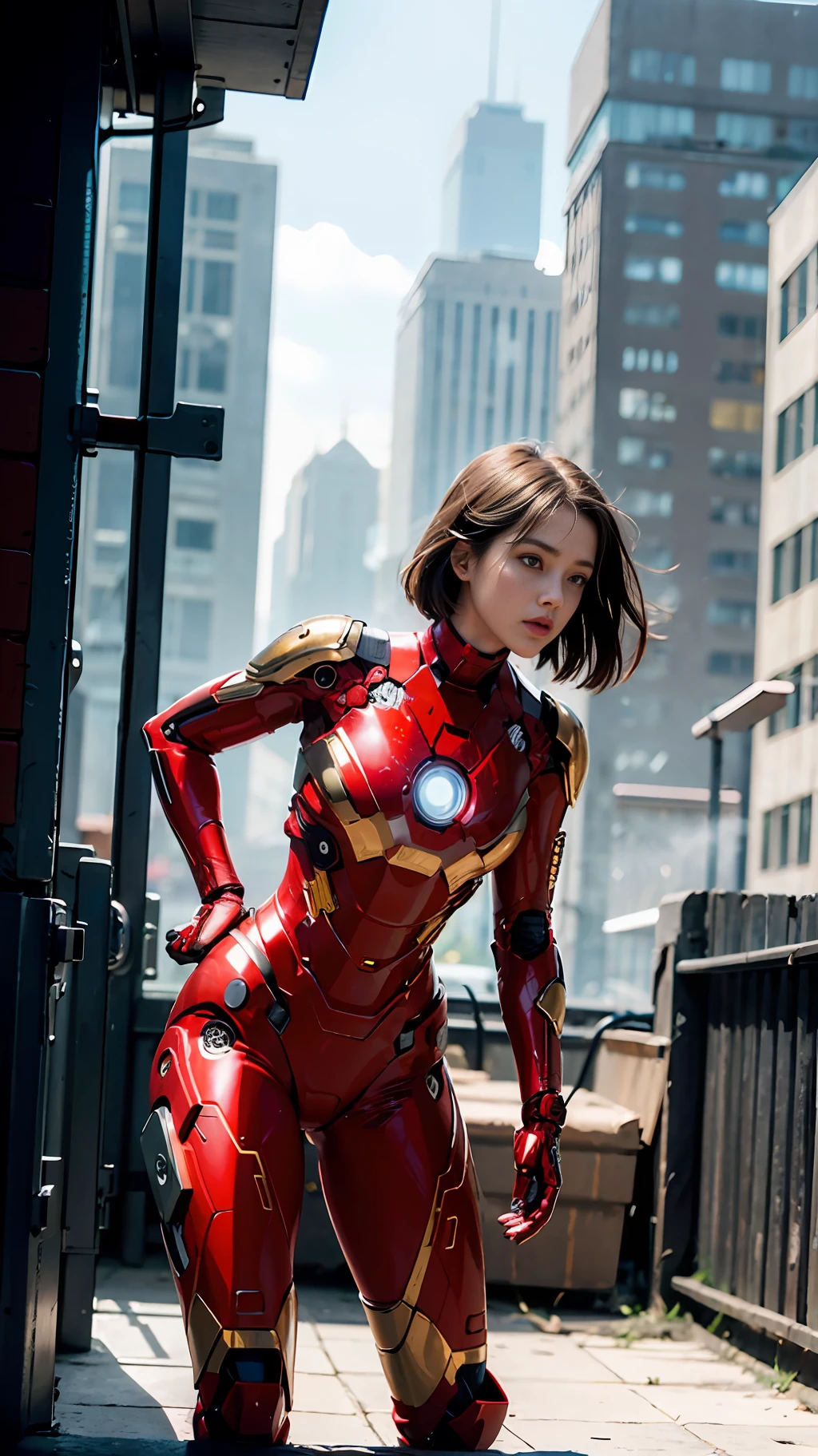 (1girl:1.3), solo, __body-parts__, official art, unified 8k wallpaper, super detailed, beautiful and aesthetic, beautiful, masterpiece, best quality, raw, masterpiece, super fine photo, best quality, super high resolution, photorealistic realism, sunlight, full body portrait, amazing beauty, dynamic pose, delicate face, vibrant eyes, (viewed from the side), she is wearing futuristic Iron Man mech, red and gold color scheme, very detailed abandoned warehouse background, Detailed face, detailed complex busy background, messy, gorgeous, milky white, highly detailed skin, realistic skin details, visible pores, sharp focus, volumetric fog, 8k uhd, DSLR camera, high quality, film grain, fair skin, photo realism, lomography, flying in the air, huge metropolis in future dystopia, seen from below, translucent