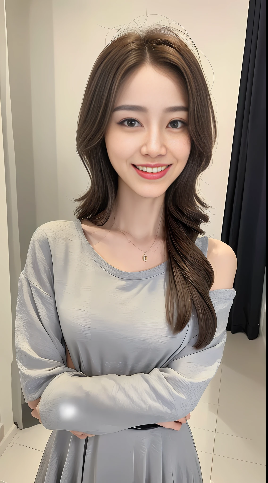 ((Best Quality, 8K, Masterpiece: 1.3)), 1girl, Slim Abs Beauty: 1.3, (Hairstyle Casual, Dress: 1.1, Super Fine Face, Fine Eyes, Double Eyelids, Smile, Home