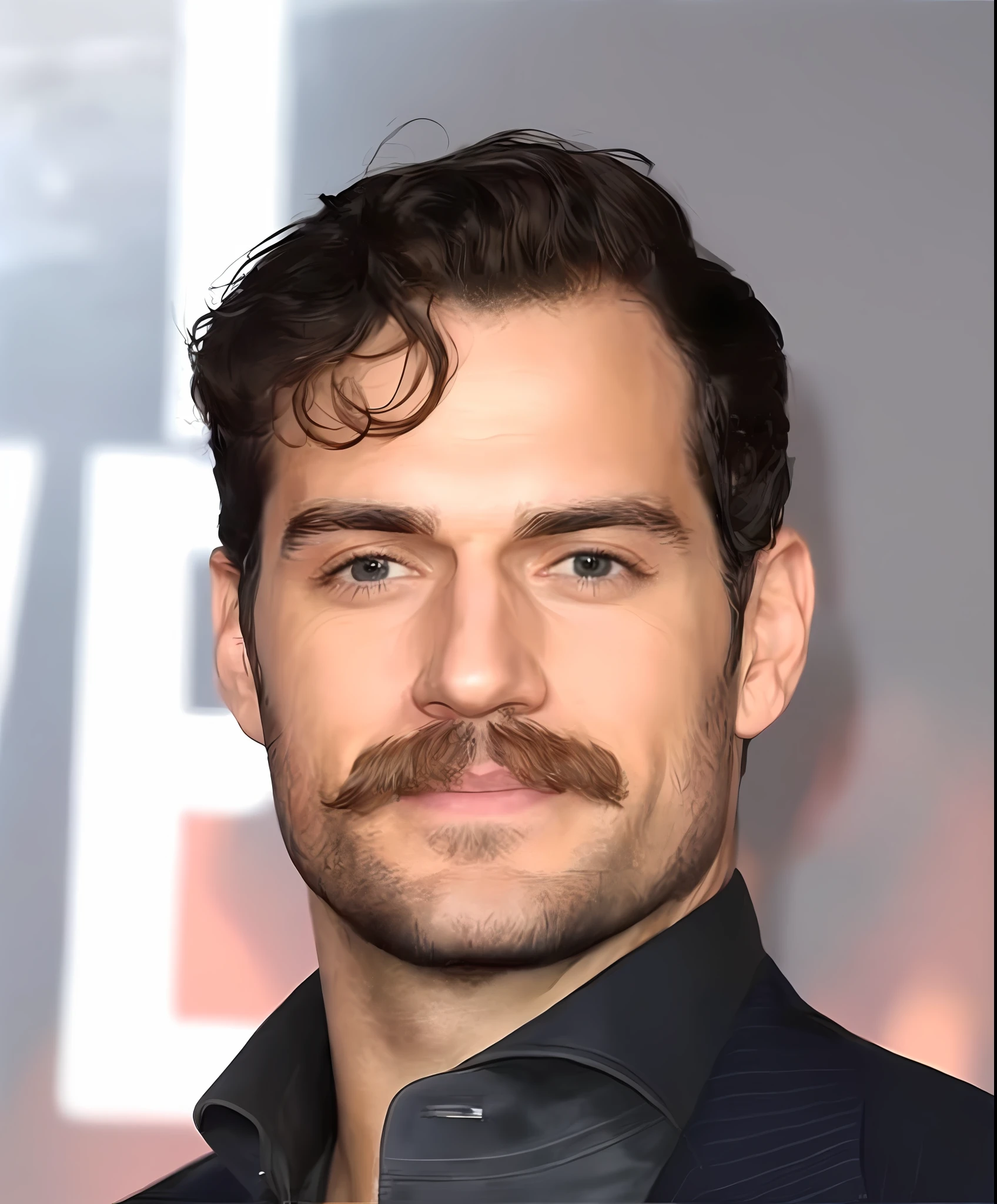 a close up of a man with a mustache and a suit, herry cavill, portrait of henry cavill, henry cavill, henry cavill!!!, henry cavill as james bond, with trimmed mustache, with a small beard, henry cavill as batman, henry cavill as geralt of rivia, stubble beard, henry cavill as a warrior, curled beard, beard stubble