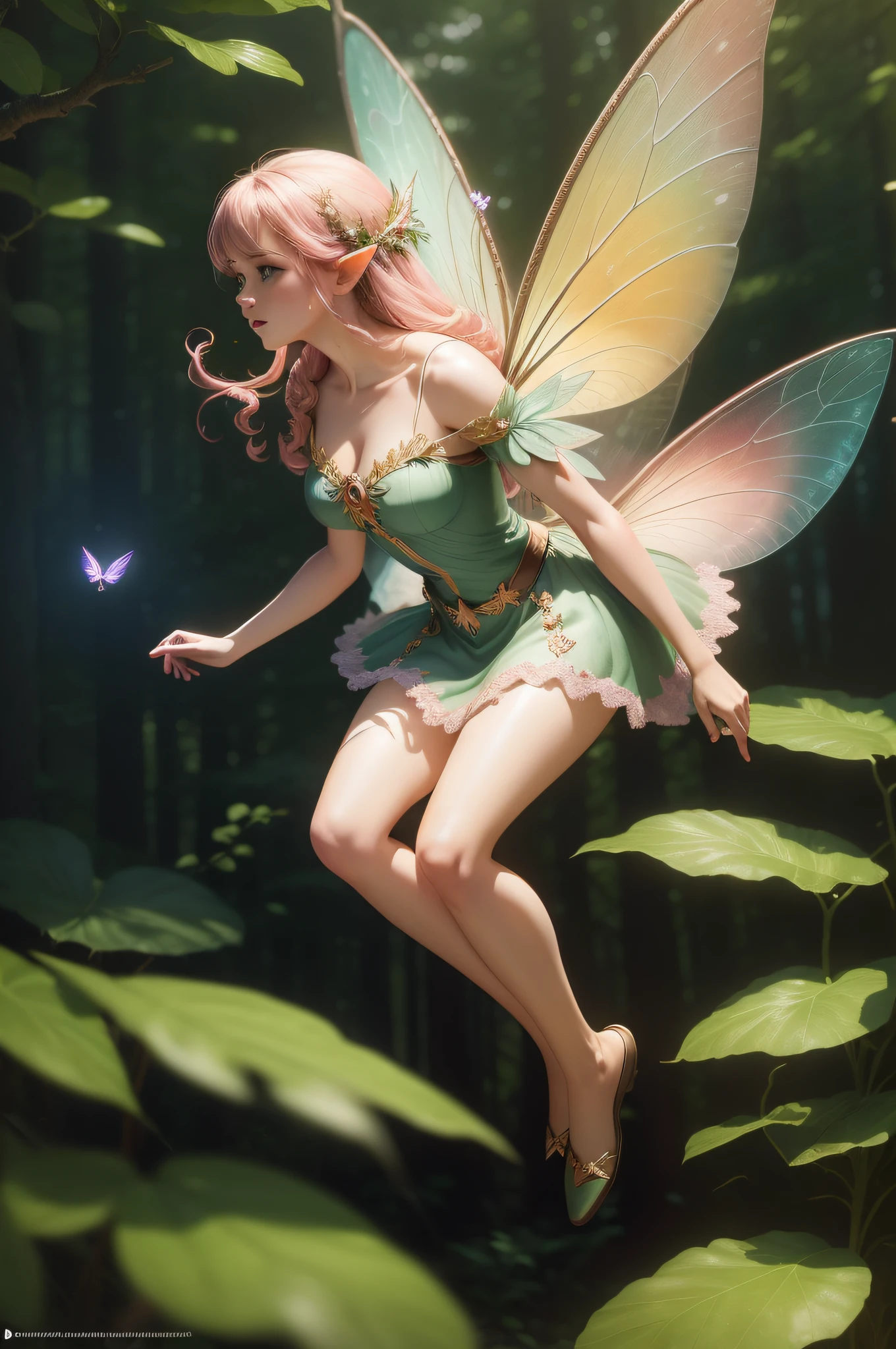 ((((Fairy))),((Hovering))),(In the Forest),(Super Definition CG Unified 8k Wallpaper), (Masterpiece), (Best Quality), (Super Definition), (Best Illustration), (Best Shadow), Ultra High Resolution, (Photorealistic:1.4),((((Full Body)))),