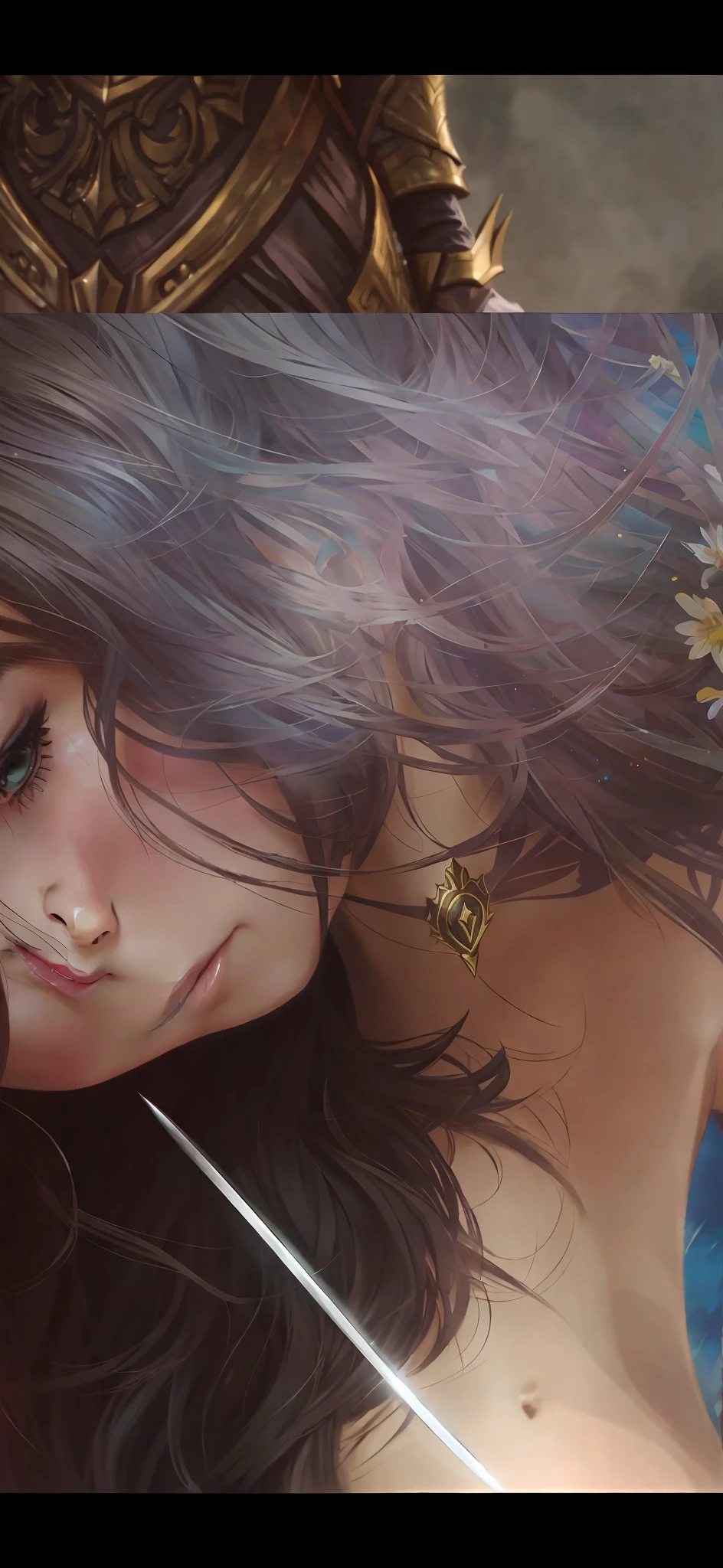 there is a woman with a sword and a dress on, artgerm. high detail, artgerm detailed, detailed painting 4 k, wlop and artgerm, extremely detailed artgerm, 8k high quality detailed art, artgerm and wlop, artgerm portrait, artist artgerm i and wlop, 4 k detail fantasy