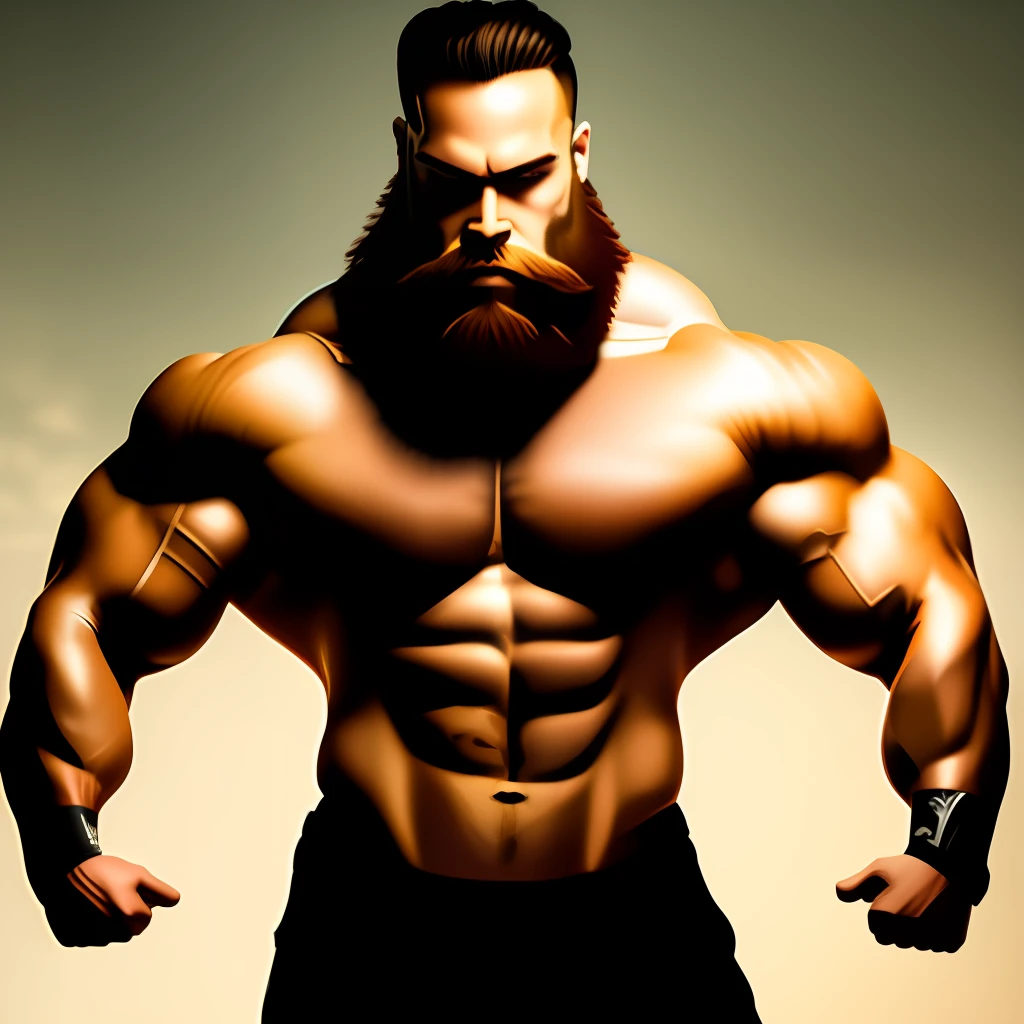 Muscular strong man suit beard