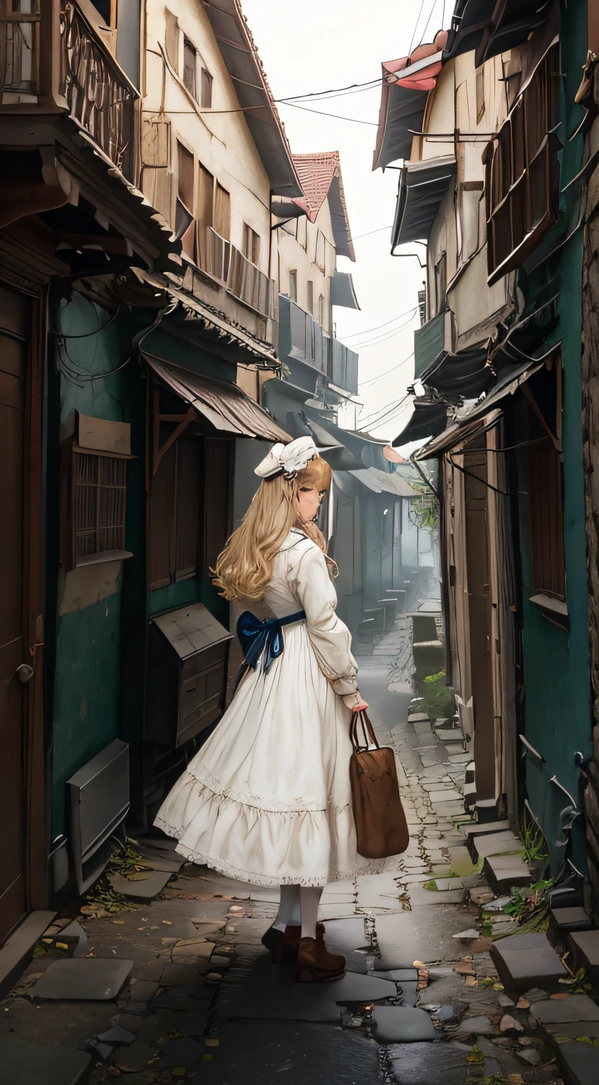 Ultra-high-definition masterpiece-quality portrait shots taken with top-of-the-line 4K or 8K digital cameras, with ultra-high resolution and color dynamic range for extreme detail and texture.
The main body of the series is a young girl with long blonde hair and blue eyes, similar in appearance to a typical Victorian girl. In the photo, the girl is dressed in a white dress, a short dark jacket, and a ribbon headband on her head, standing on an ancient sloped sidewalk. The sidewalk is lined with towering trees, and birds soar among the green leaves. The whole scene appears shabby and quiet under the gray sky.
On a technical level, the series achieves an eye-popping high quality. Every color block, brushstroke, and detail is breathtakingly realistic, perfectly revealing the girl's face and demeanor, as well as every element of the surrounding scene. These effects are clearly due to the widespread use of advanced image processing techniques such as advanced global illumination, color grading, and photorealistic texture mapping. The use of these techniques creates a very high degree of realism in the picture, as if you were there.
In terms of visual expression, the series combines close-up and panorama, which not only allows the viewer to observe the details of the girl up close, but also provides a broad background environment. The quiet and quaint scene complements the girl's appearance and creates a soft and romantic atmosphere. The off-white tone also enhances this atmosphere, making it feel as if you have stepped back in time to the Victorian era.
In summary, this series of ultra-high-definition portrait photos not only has reached the status of a technical masterpiece, but also a set of visual works that convey artistic conception and emotion. They successfully capture the essence of the subject and the charm of the scene, allowing the viewer to experience a deeper aesthetic and psychological experience through images. This is also the highest state that the art