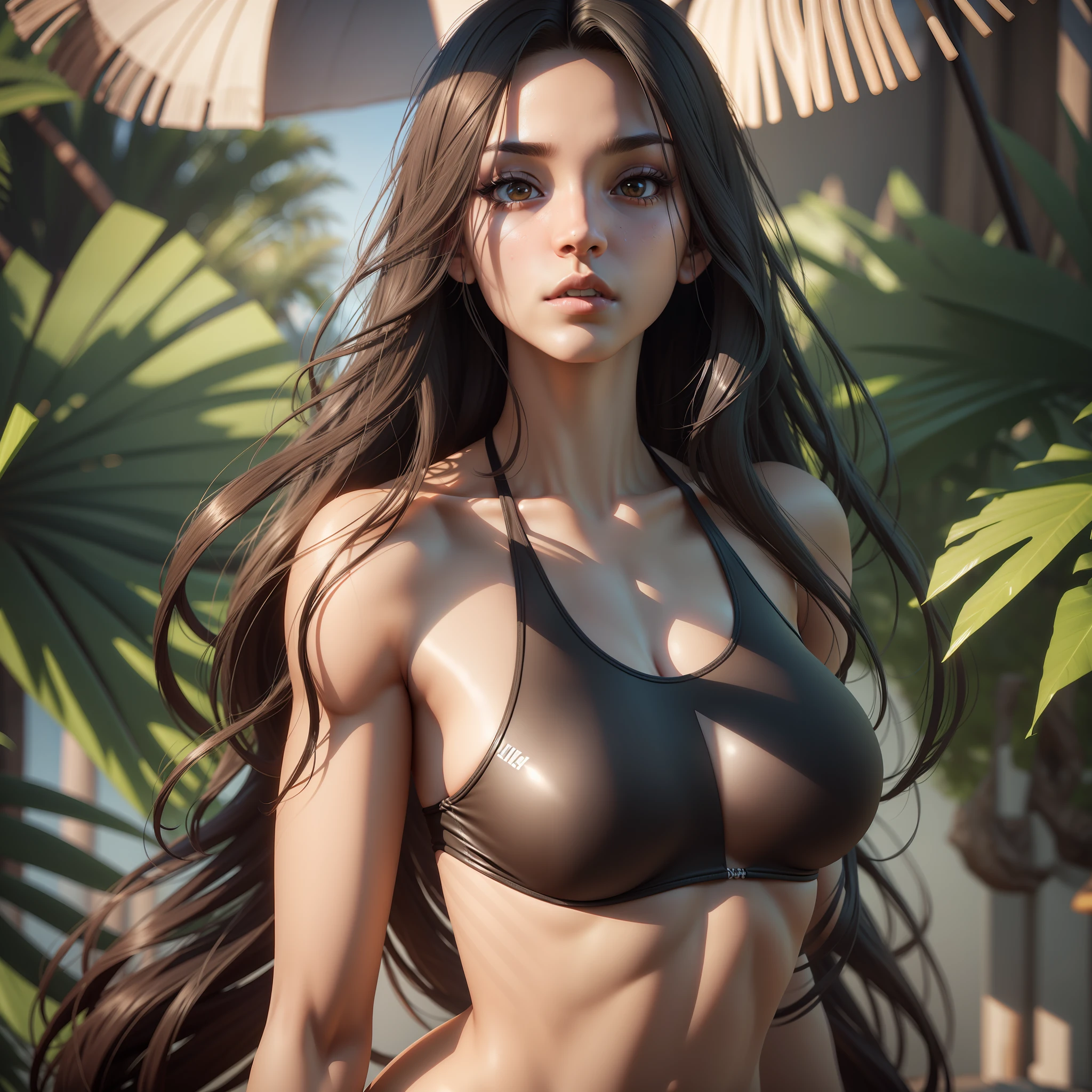 Back Camera of a Skinny Girl Long Hair,Big Ass,Small Boobs,Light Skin,Swimsuit,Swimsuit,Sexy,4K,3D,Unreal Engine 5,Detailed