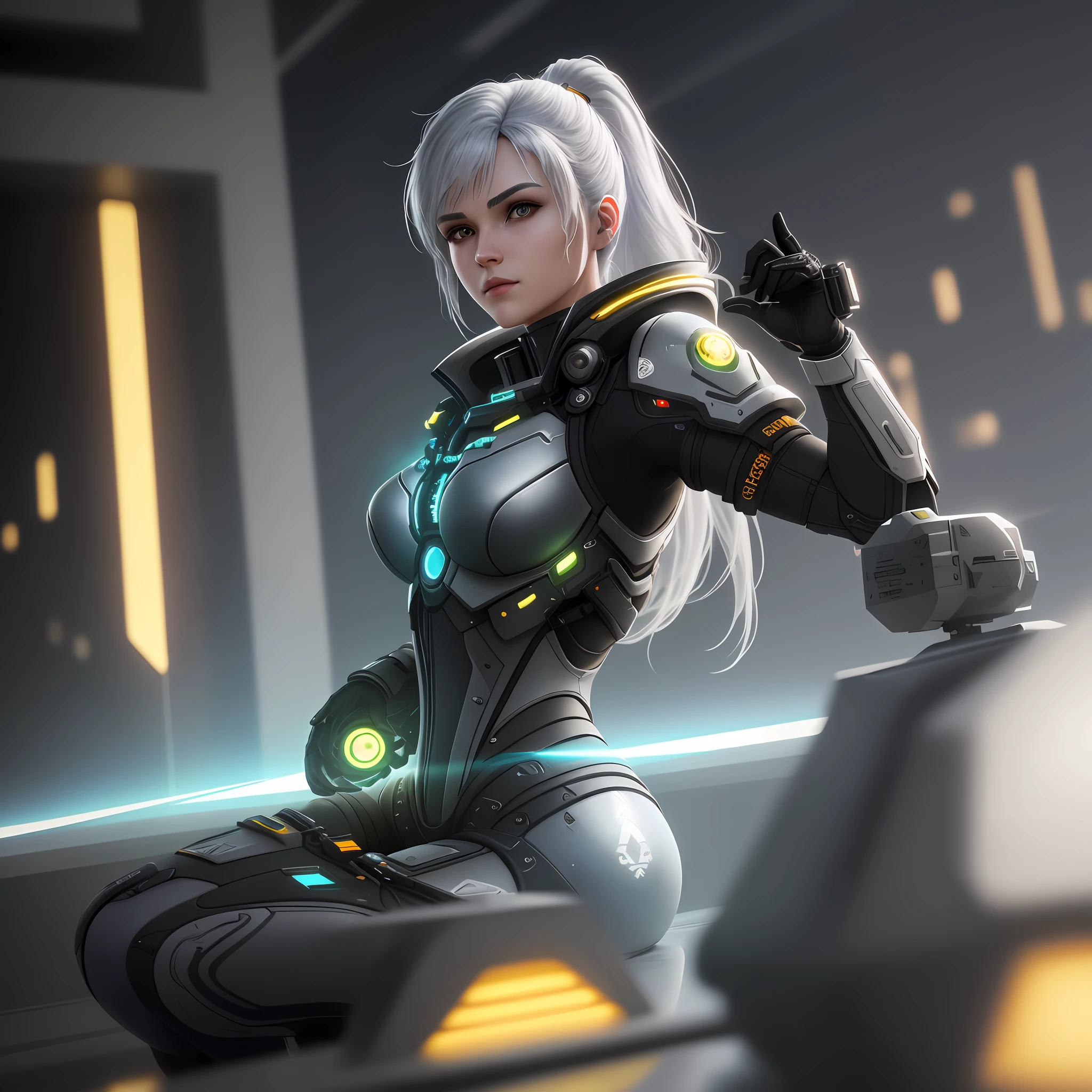((Best quality)), ((masterpiece)), (detailed:1.4), 3D, an image of a beautiful cyberpunk female,HDR (High Dynamic Range),Ray Tracing,NVIDIA RTX,Super-Resolution,Unreal 5,Subsurface scattering,PBR Texturing,Post-processing,Anisotropic Filtering,Depth-of-field,Maximum clarity and sharpness,Multi-layered textures,Albedo and Specular maps,Surface shading,Accurate simulation of light-material interaction,Perfect proportions,Octane Render,Two-tone lighting,Wide aperture,Low ISO,White balance,Rule of thirds,8K RAW,