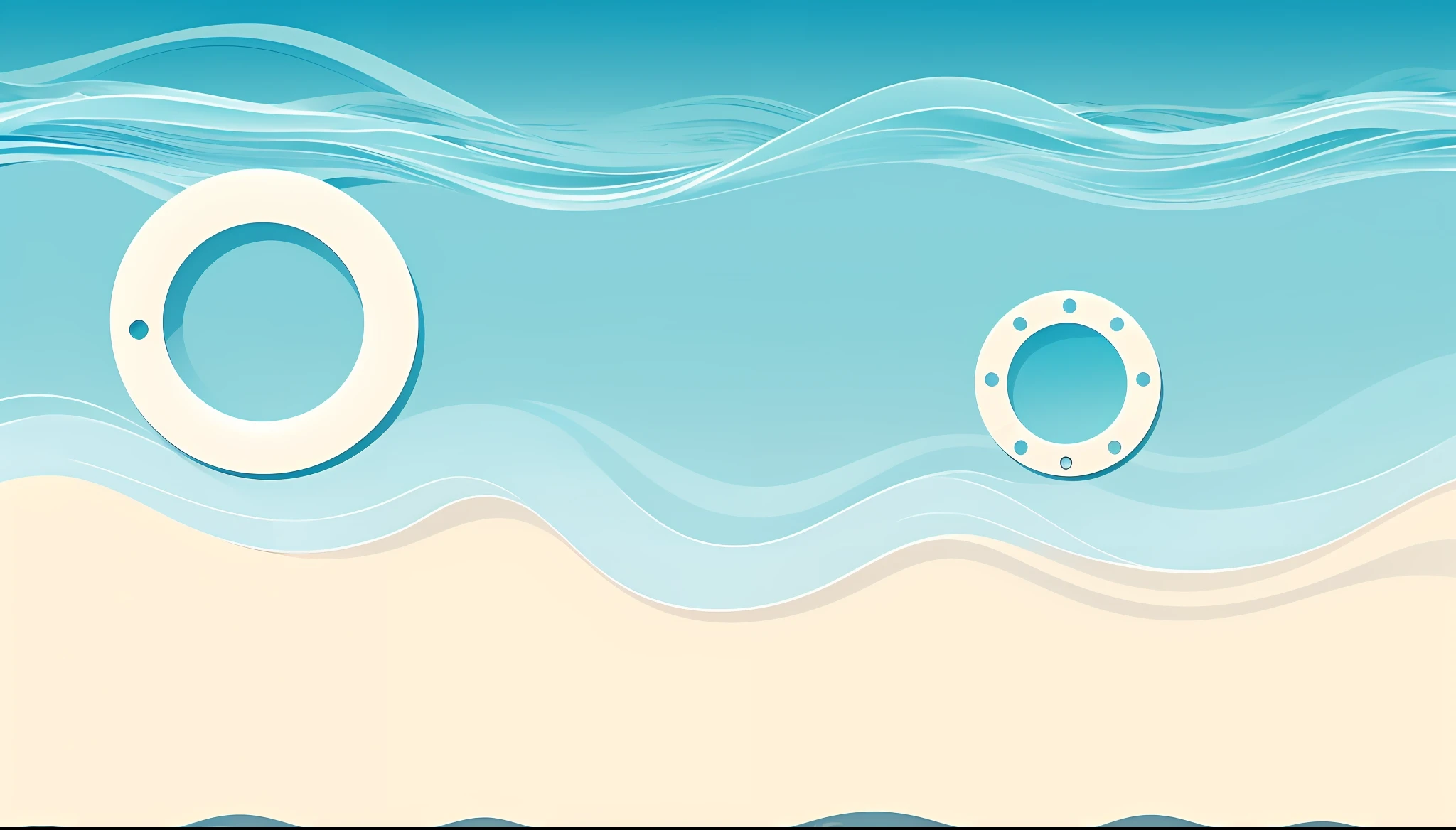 Full board, vector, cyan, white, water surface, waves, ripples, simplicity, blank background, button-free material