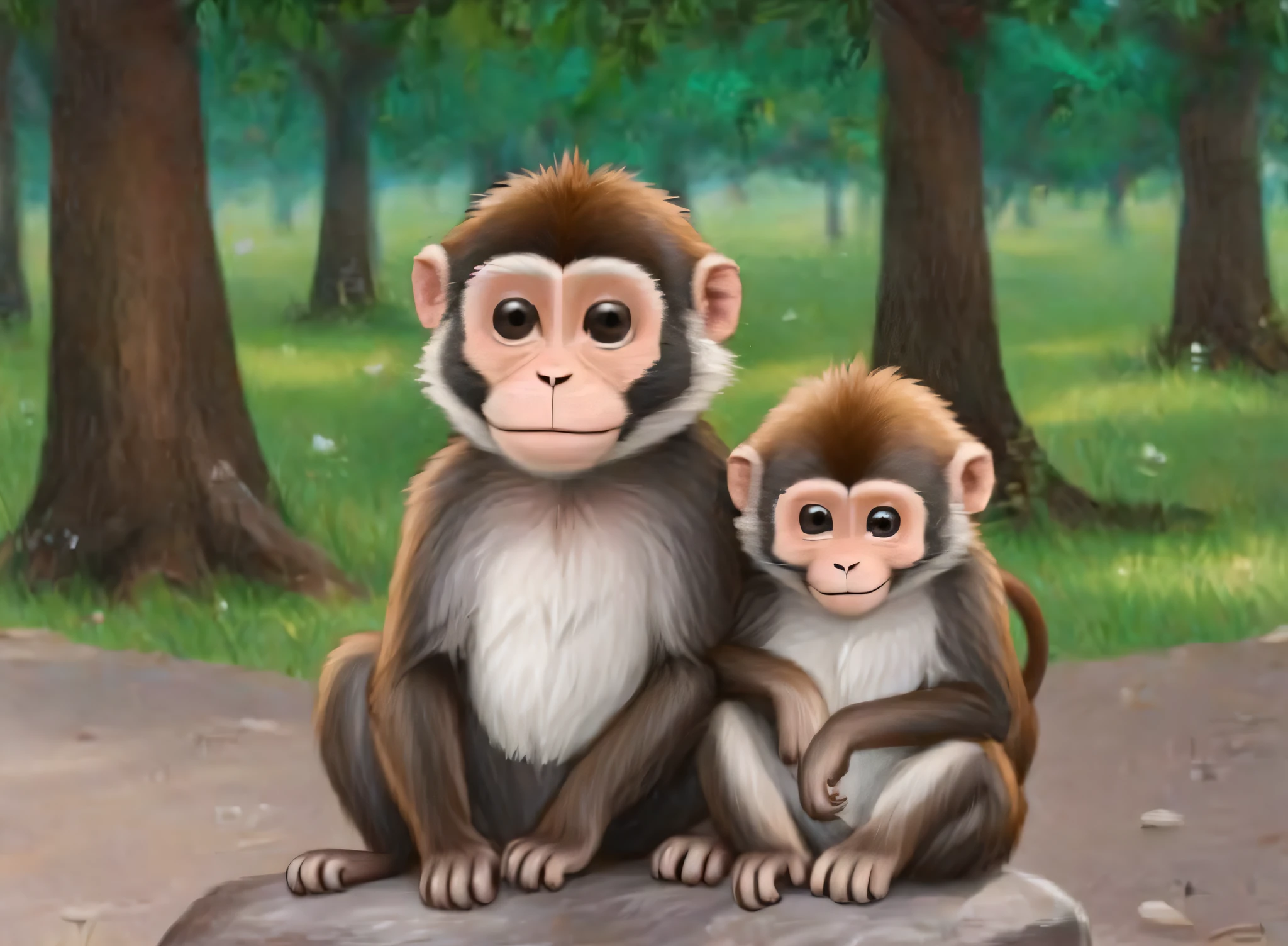 monkey parent-child, smile, Lucy Fleming, Fleming, Lucy,