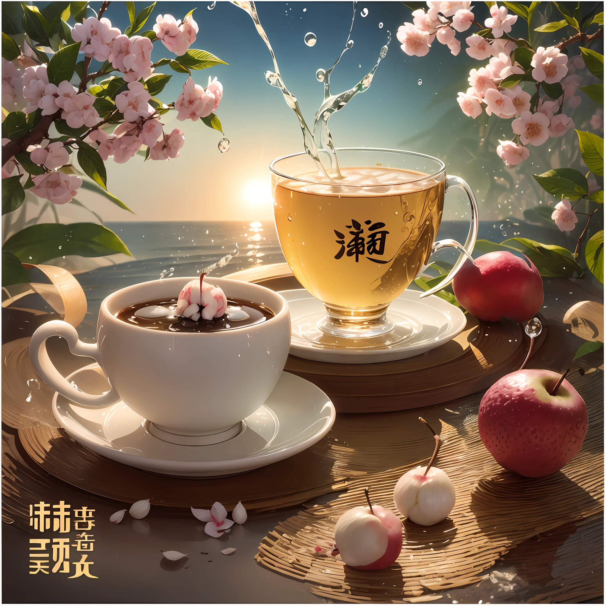 Lychee, realistic style, some peeled, some not