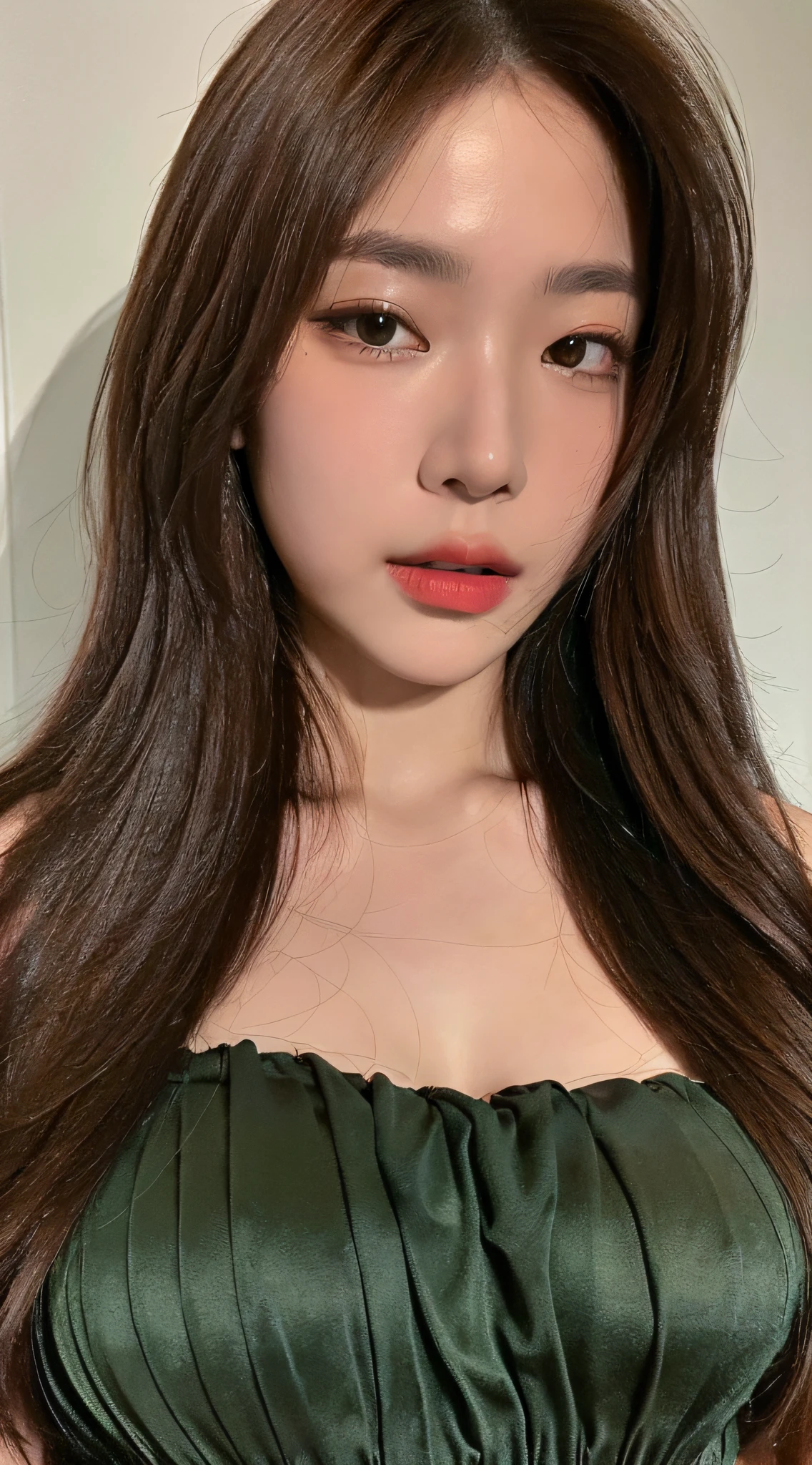 ((top quality, 8k, masterpiece: 1.3)), crisp focus: 1.2, beautiful woman with perfect style: 1.4, slender abs: 1.2, ((dark brown hair, big: 1.2)), street: 1.2, highly detailed face and skin texture, detailed eyes, double eyelids