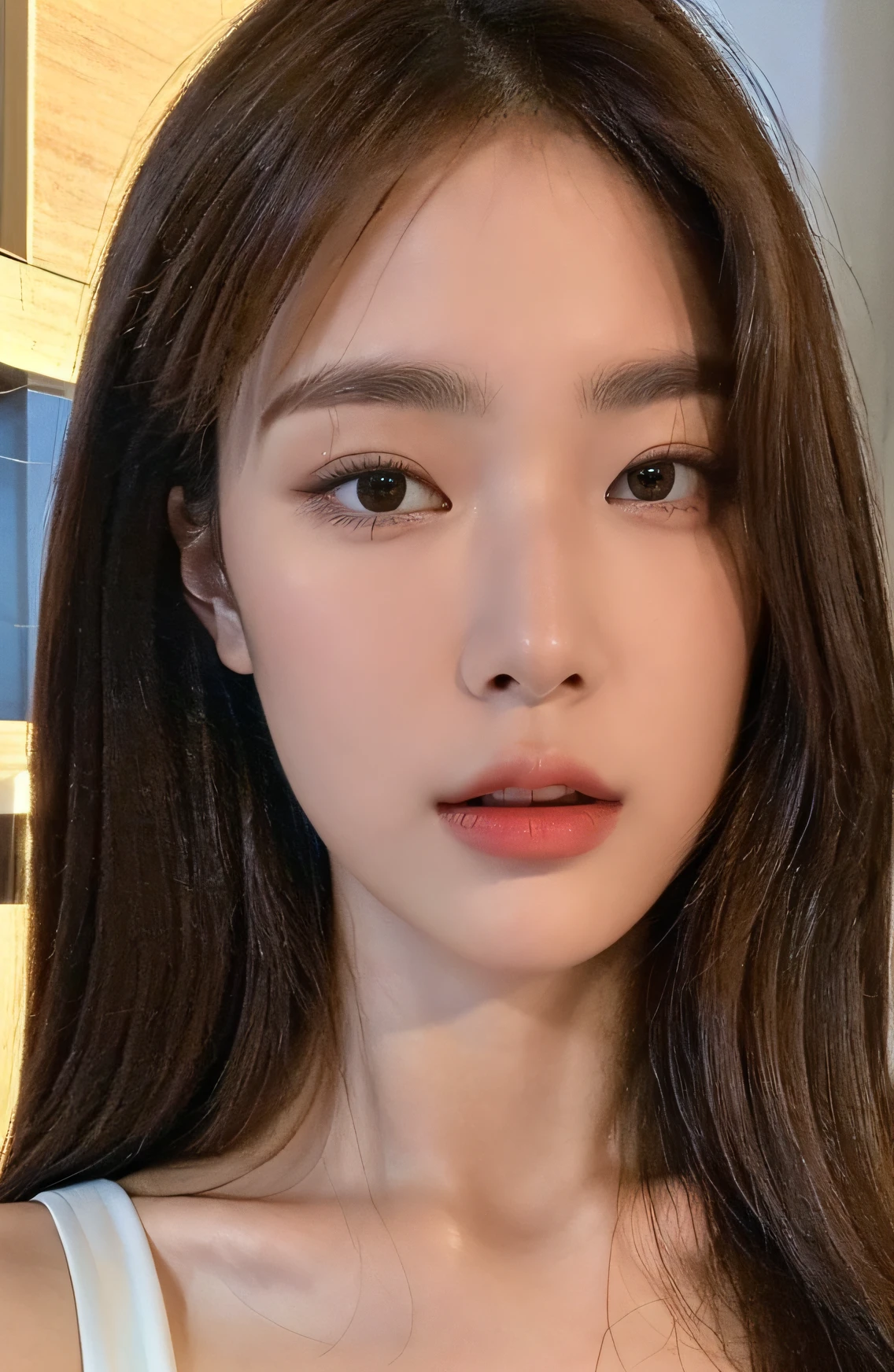((top quality, 8k, masterpiece: 1.3)), crisp focus: 1.2, beautiful woman with perfect style: 1.4, slender abs: 1.2, ((dark brown hair, big: 1.2)), street: 1.2, highly detailed face and skin texture, detailed eyes, double eyelids