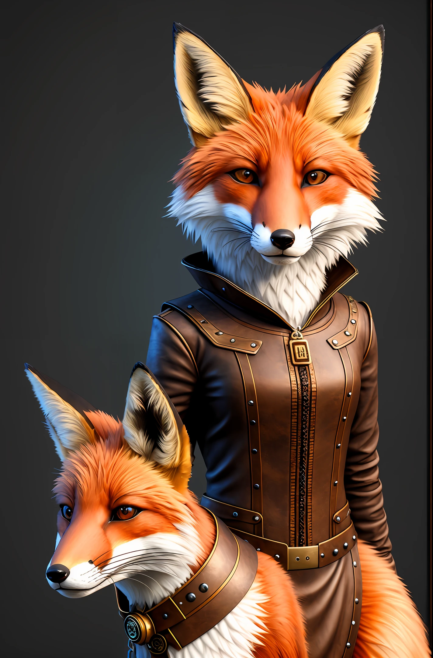realistic fox steampunk 4k