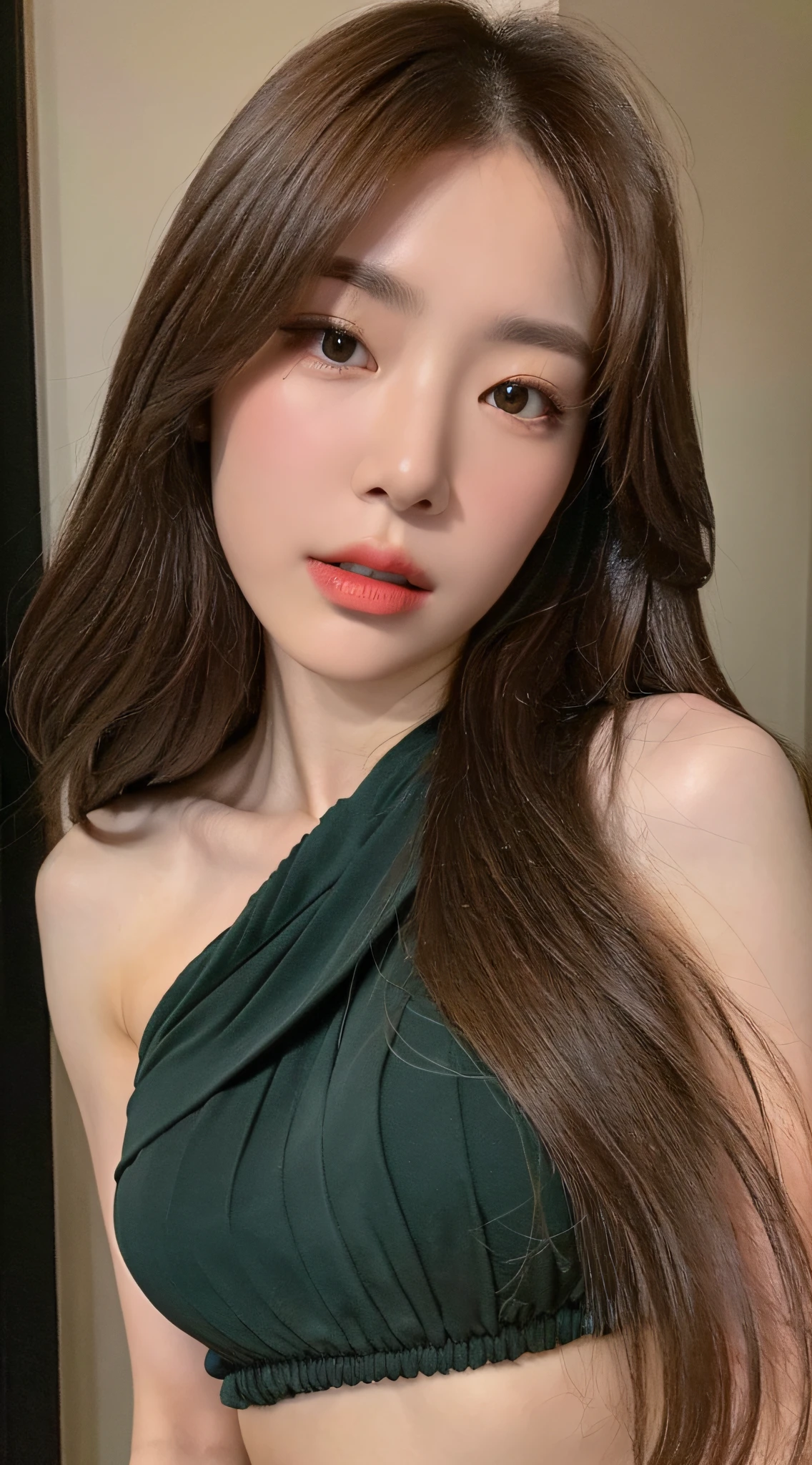 ((top quality, 8k, masterpiece: 1.3)), crisp focus: 1.2, beautiful woman with perfect style: 1.4, slender abs: 1.2, ((dark brown hair, big: 1.2)), street: 1.2, highly detailed face and skin texture, detailed eyes, double eyelids