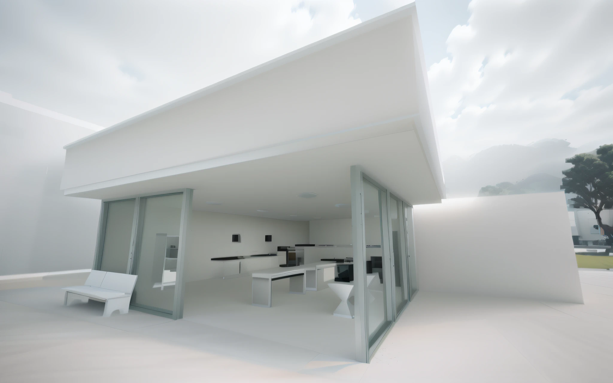 Off-white theme, minimalist style, high definition, no fog, renderings