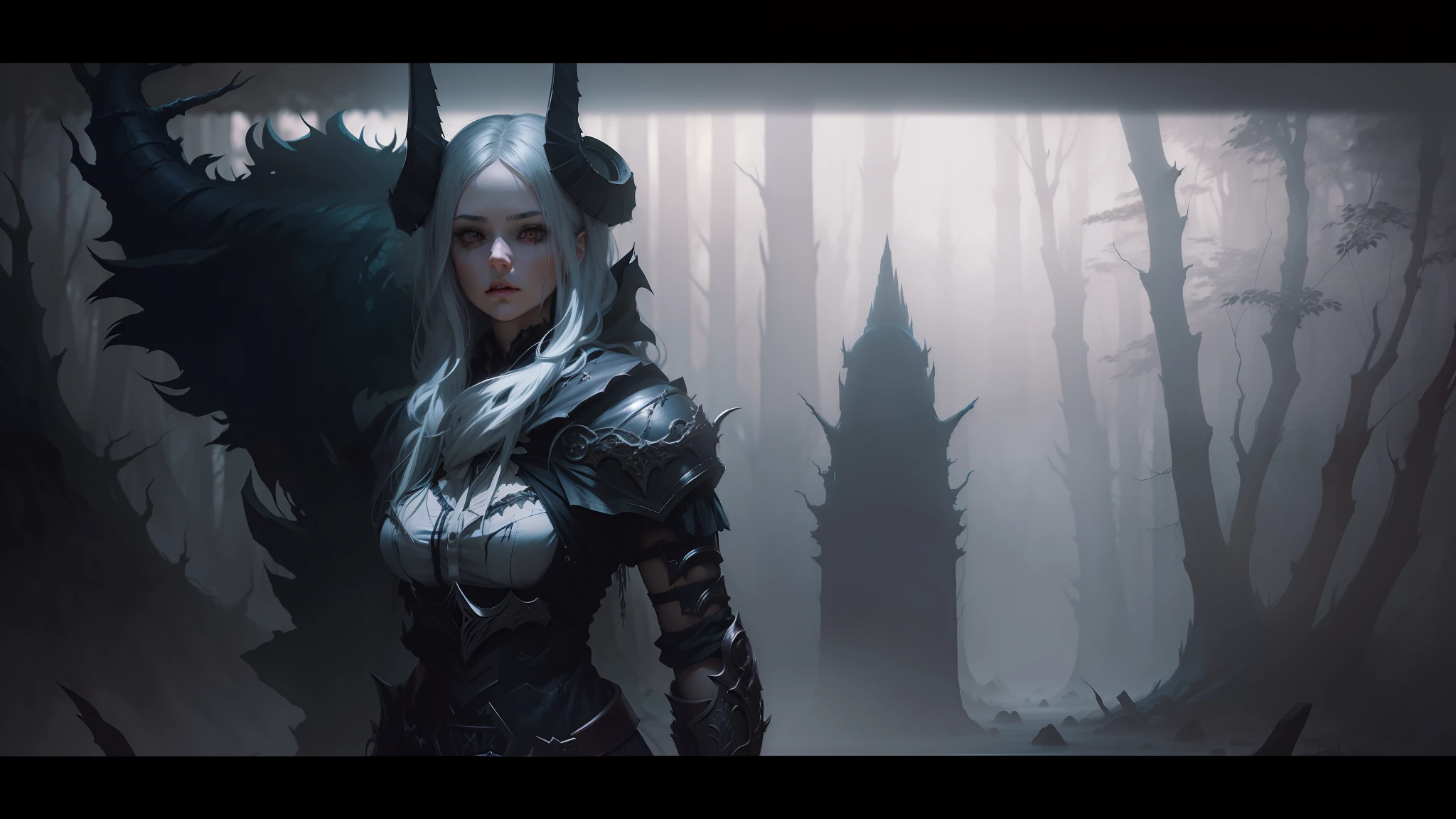 anime girl in a dark forest with blood on her hands, dark fantasy style art, dark fantasy horror art, dark fantasy art, abaddon and magali villeneuve, horror fantasy art, dark fantasy artwork, fantasy horror art, artgerm detailed, an ominous fantasy illustration, dark fantasy illustration, in style of dark fantasy art, concept art | artgerm