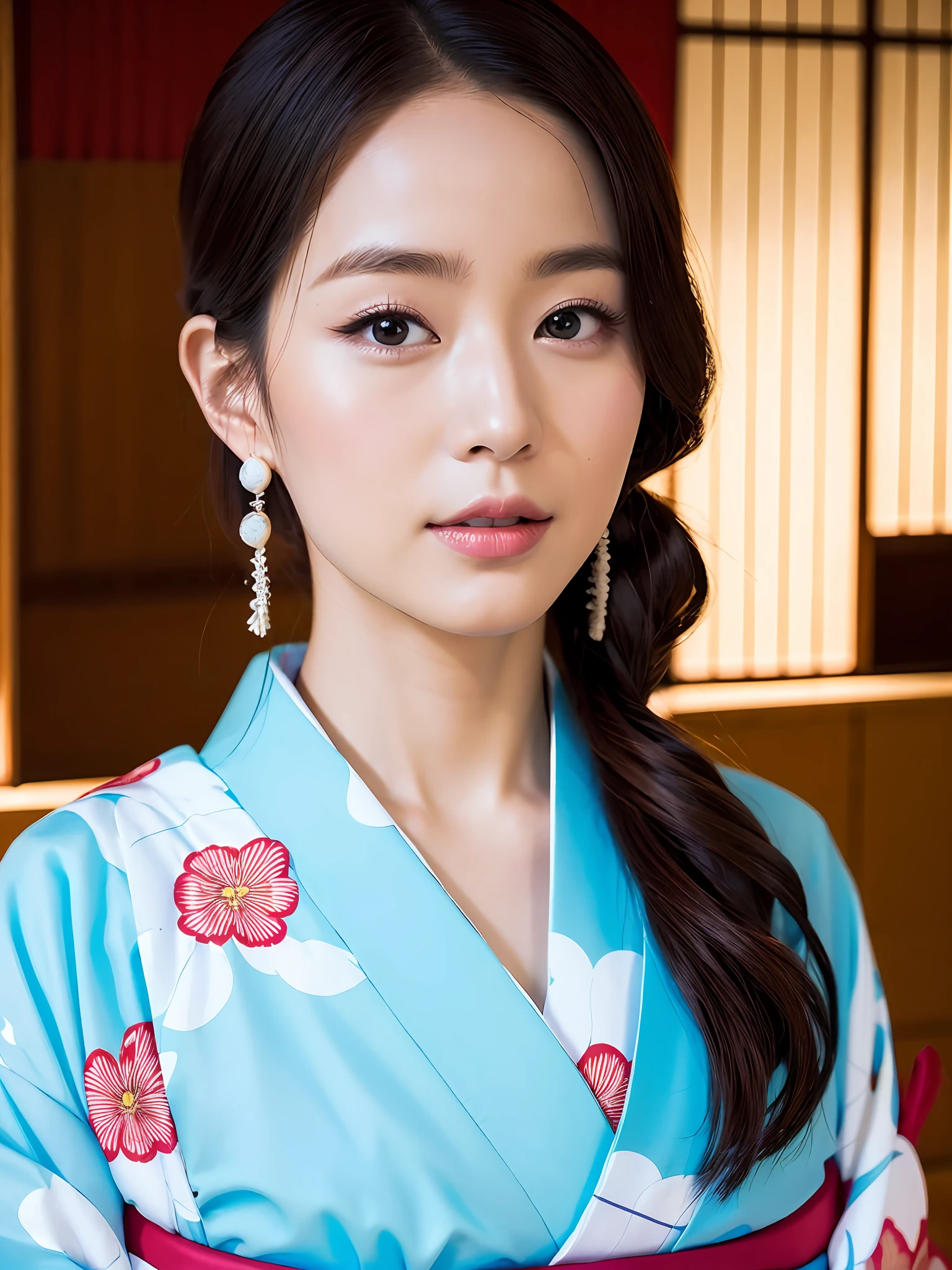Kimono, obi, hakama, (photo realistic: 1.4), (hyperrealistic: 1.4), (real: 1.3),