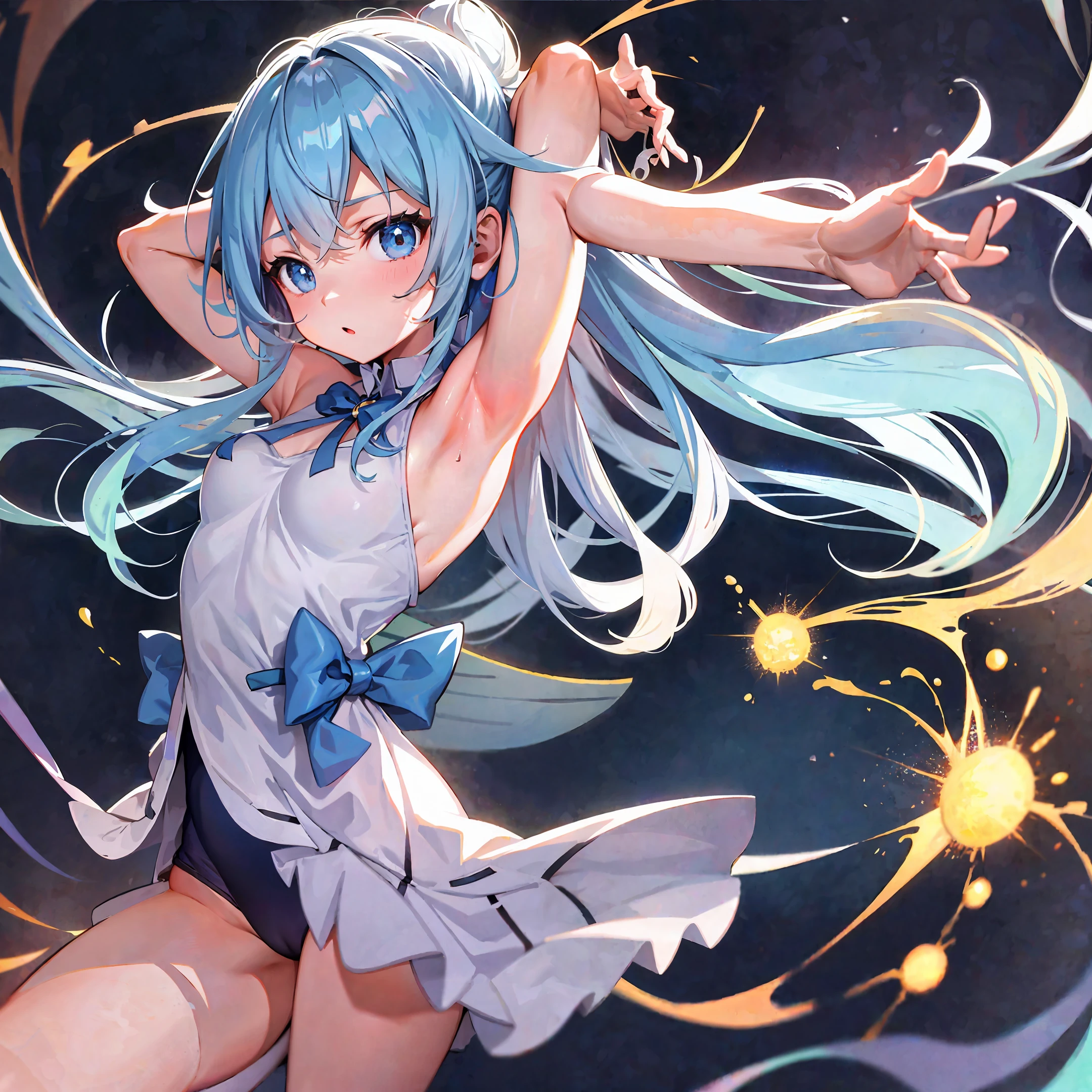 Anime girl showing her armpits