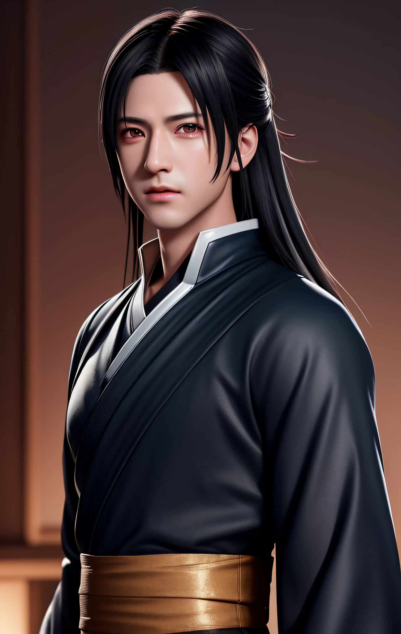 best quality, masterpiece, high resolution, male itachi uchiha tyndall,photorealistic,dark studio,rim lighting,two-tone lighting,(highly detailed skin:1.2),8k uhd, Dslr, soft lighting, high quality, volumetric lighting, sincere, photography, high resolution, 4k, 8k, Bokeh