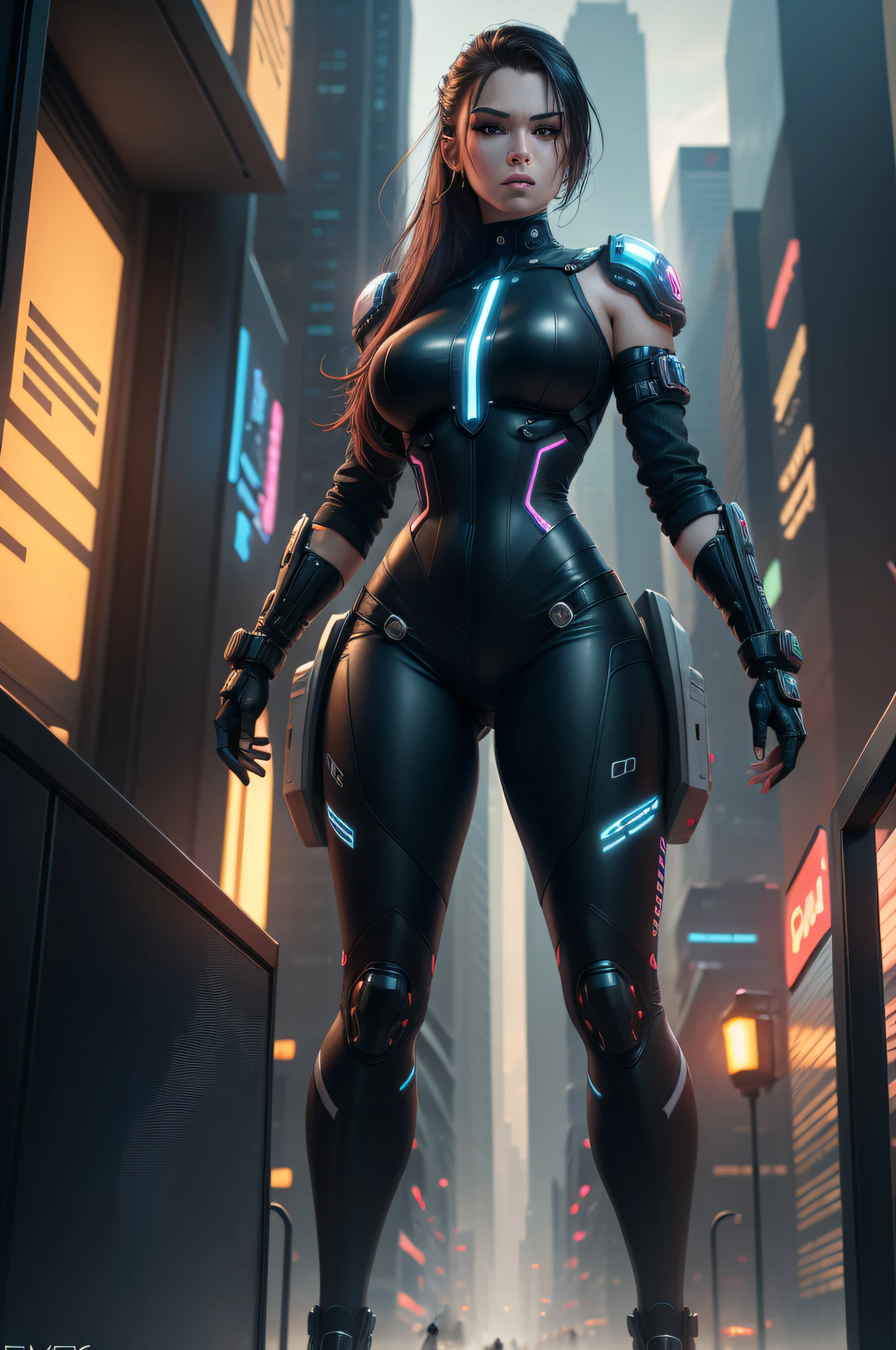 Guvez style cyber-future city, high-quality CG, multiple characters, complex scenes, full of competitive atmosphere, emphasizing futurism and technology, full of color, rich details, tough lines, character expressions desperate, erotic underwear girls