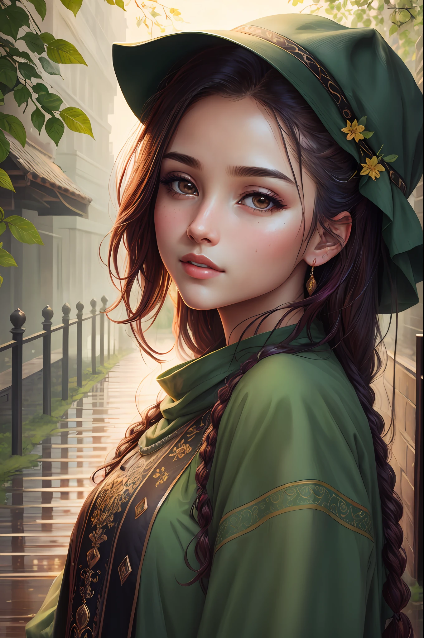After rain, realistic photography, color background, detailed portrait, intricate details, rich colors, realistic style, frontal view,