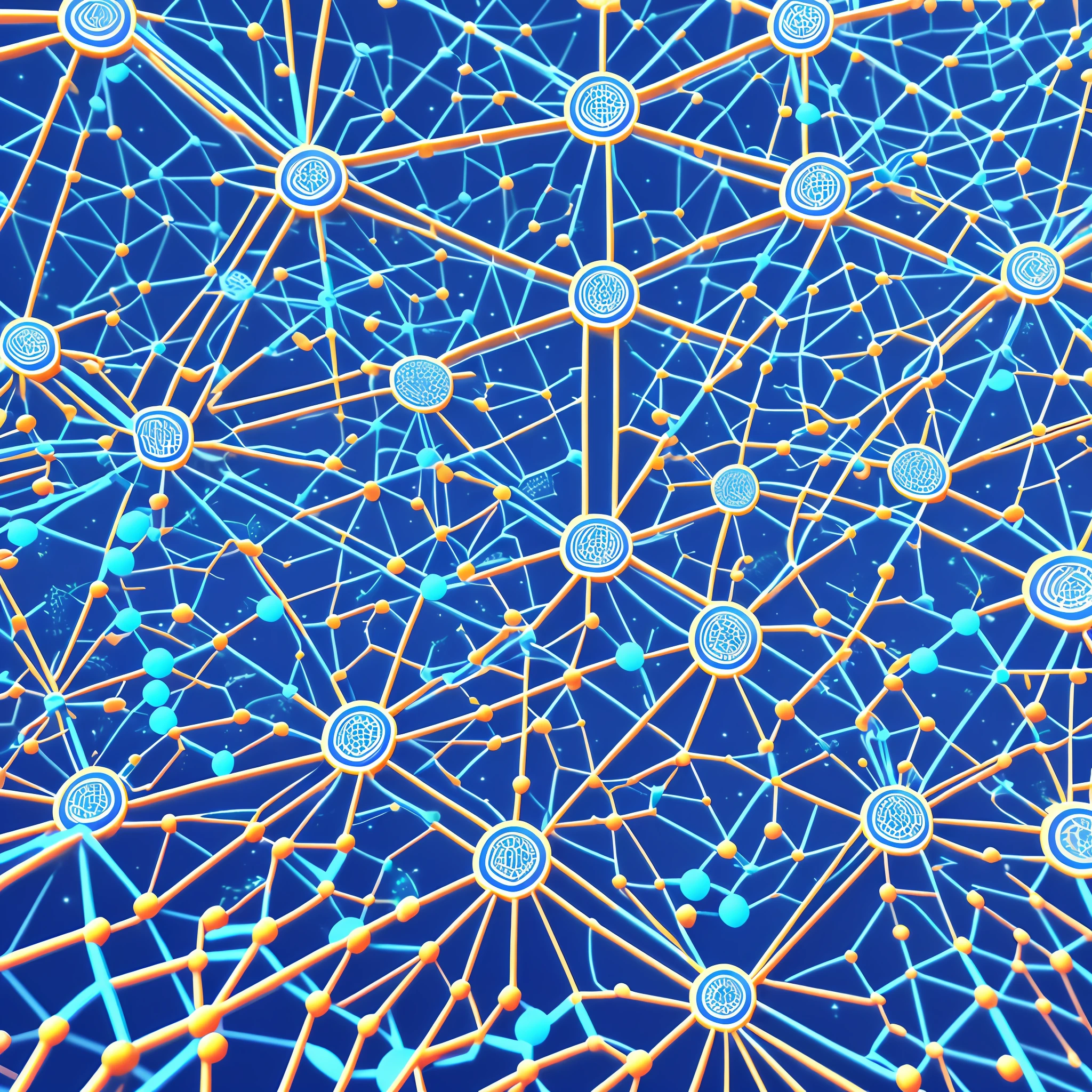 a close up of a diagram of a network with blue dots, neural network, deep learning, neural networks, zhuoxin ye, lu ji, machine learning, neural machine, image dataset, generative adversarial network, 千 葉 雄 大, by Li Zai, illustration], network, artificial intelligence machine --auto --s2