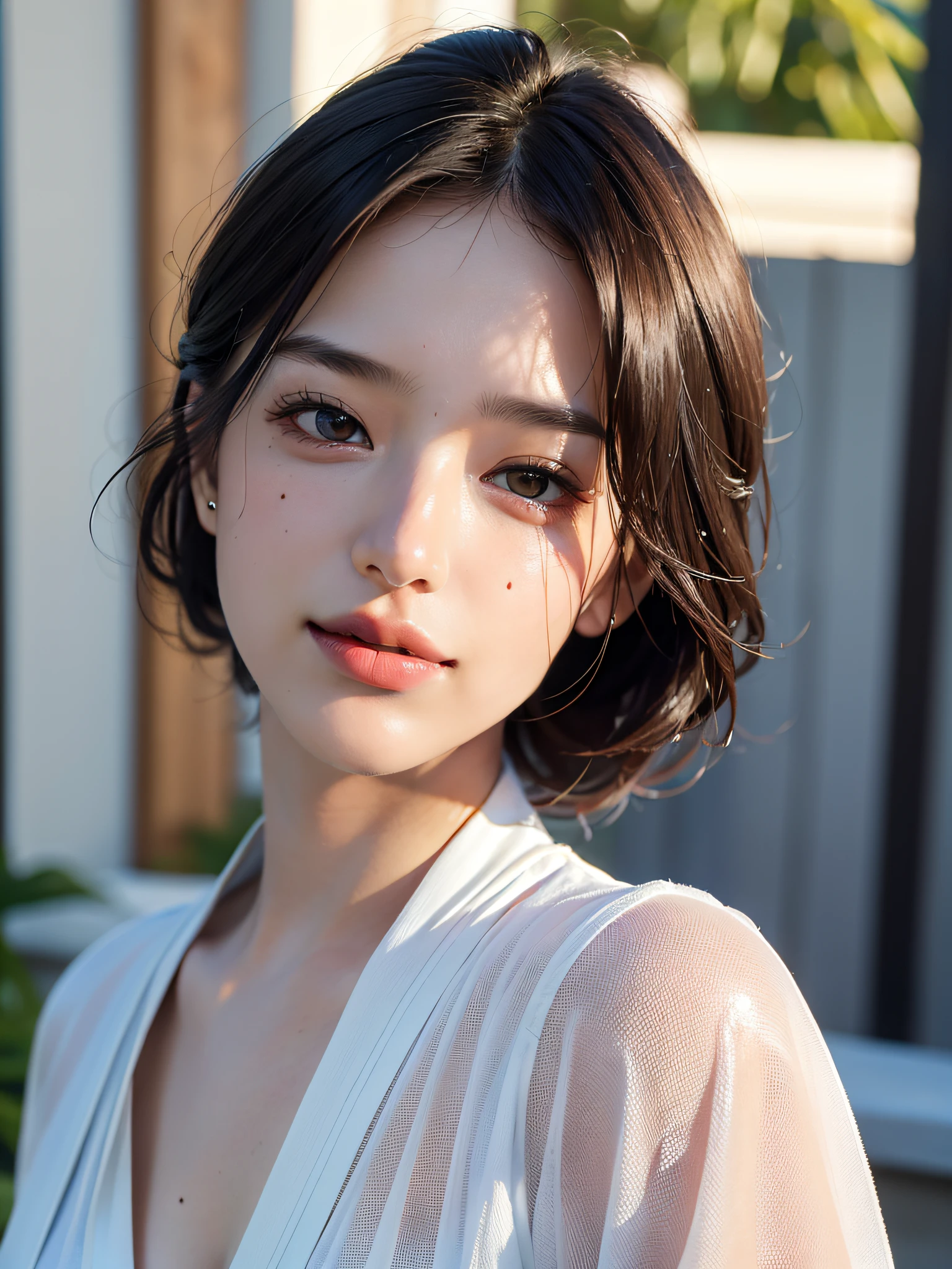 (8k, top quality, masterpiece:1.2), (realistic, photo-realistic:1.37), top quality, masterpiece, oneness, smooth and beautiful, incredible detail, Stunning, fine detail, masterpiece, top quality, official art, size large files, very detailed, highres, very detailed, beautiful girl details, very detailed eyes and face, beautiful detailed eyes, bright face, blushing nose, ((1 man)), inspired by gojo satoru jujutsu no kaisen, outdoor, professional lighting, shadow detail, sharp focus, supermodel, smiling, posing, edge lighting,