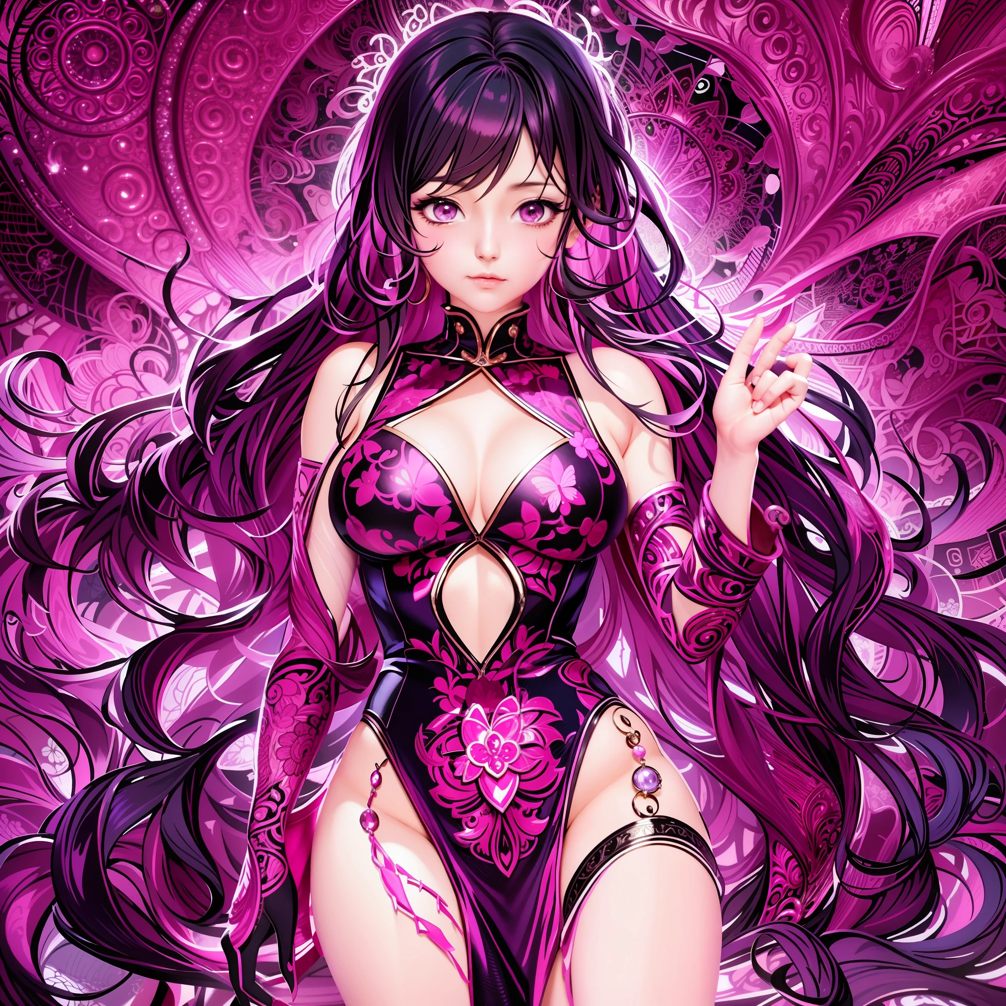 anime girl in a purple dress with a butterfly on her chest, detailed digital anime art, ((a beautiful fantasy empress)), extremely detailed artgerm, highly detailed exquisite fanart, a beautiful fantasy empress, high detailed official artwork, cushart krenz key art feminine, anime fantasy illustration, portrait knights of zodiac girl, beautiful alluring anime woman, anime goddess