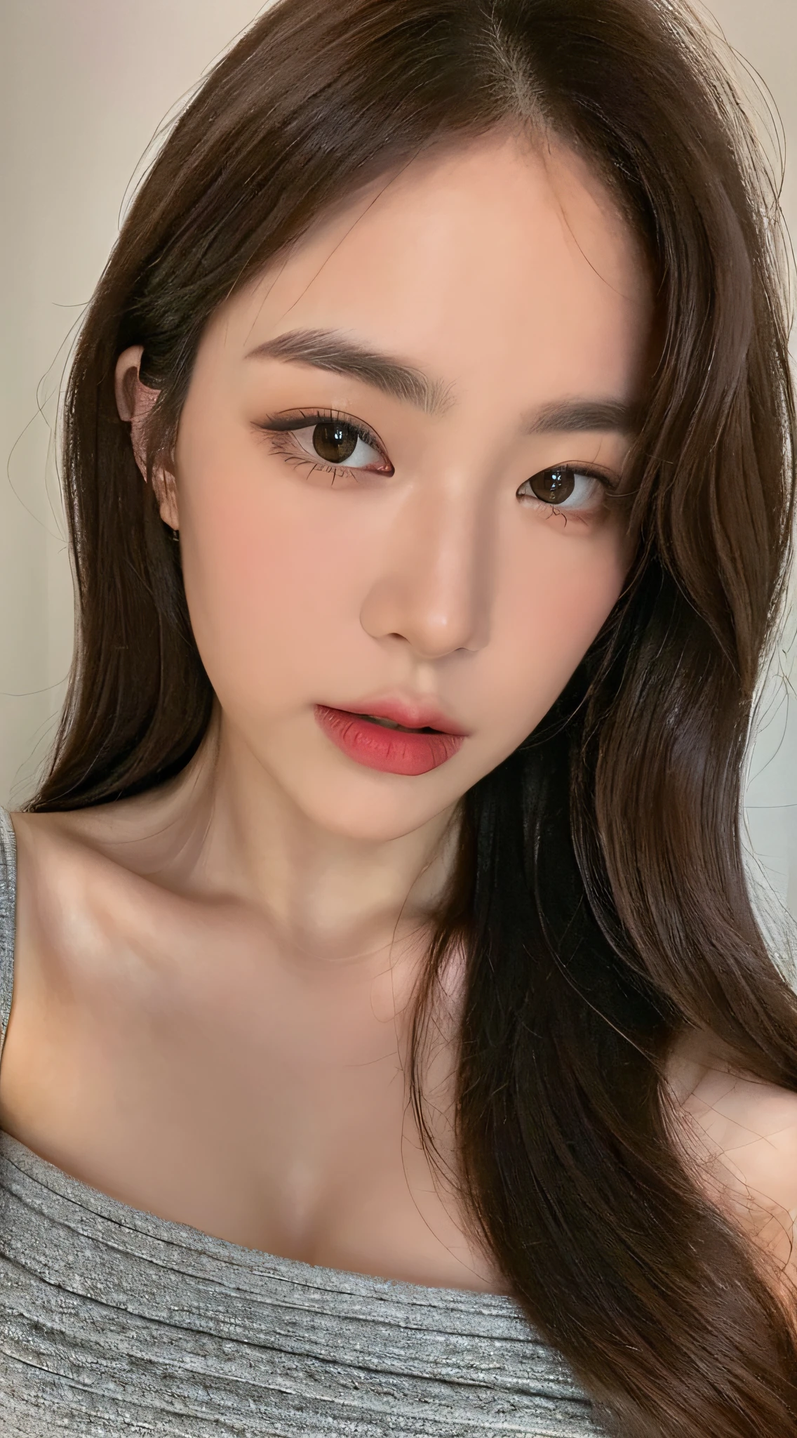 ((Top Quality, 8k, Masterpiece: 1.3)), Crisp Focus: 1.2, Beautiful Women with Perfect Style: 1.4, Slender Abs: 1.2, ((Dark Brown Hair, Big: 1.2)), Tank Top, Street: 1.2, Highly Detailed Face and Skin Texture, Detailed Eyes, Double Eyelids