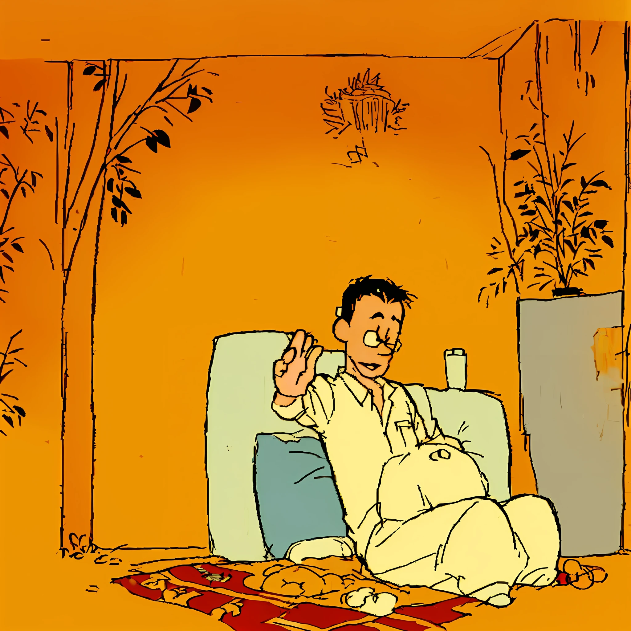 a cartoon Tom Hanks, art by