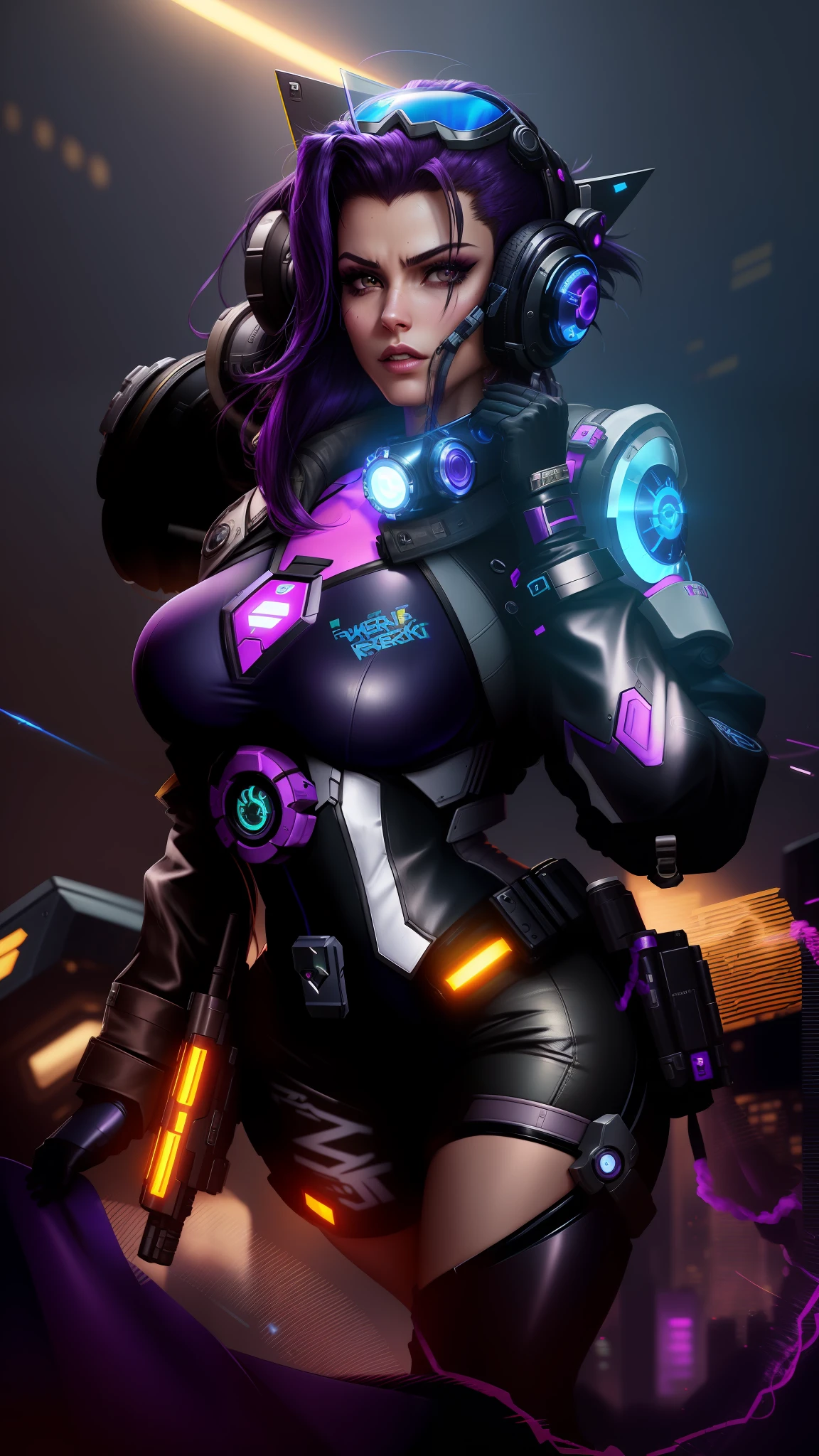 arafed woman in a futuristic outfit with a gun and a helmet, cyberpunk judy alvarez, widowmaker from overwatch, cyberpunk angry gorgeous goddess, widowmaker, as overwatch character, fiora from league of legends, cyberpunk femme fatale, female cyberpunk anime girl, moira from overwatch, echo from overwatch, cyberpunk girl, kda, cyberpunk woman