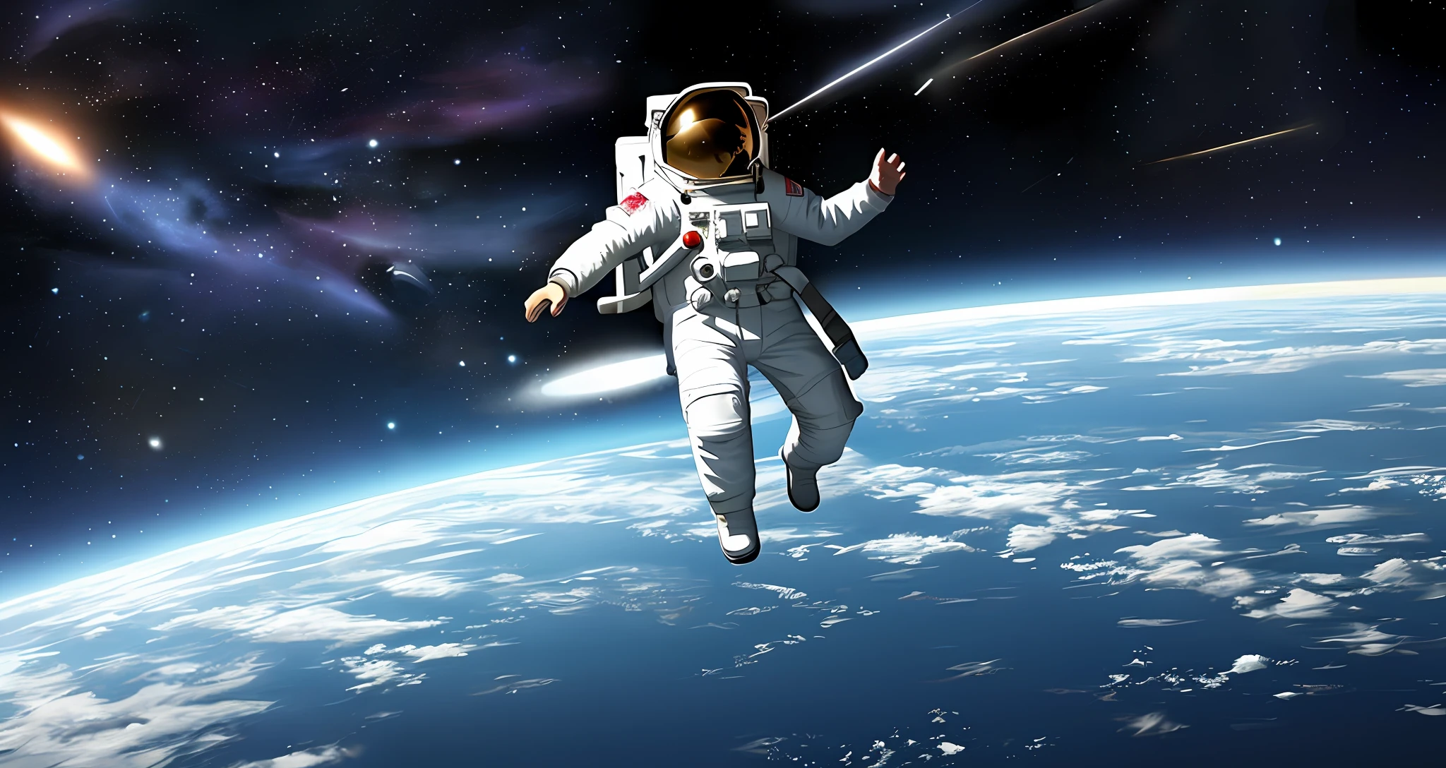Astronaut floating in space wallpaper for mobile