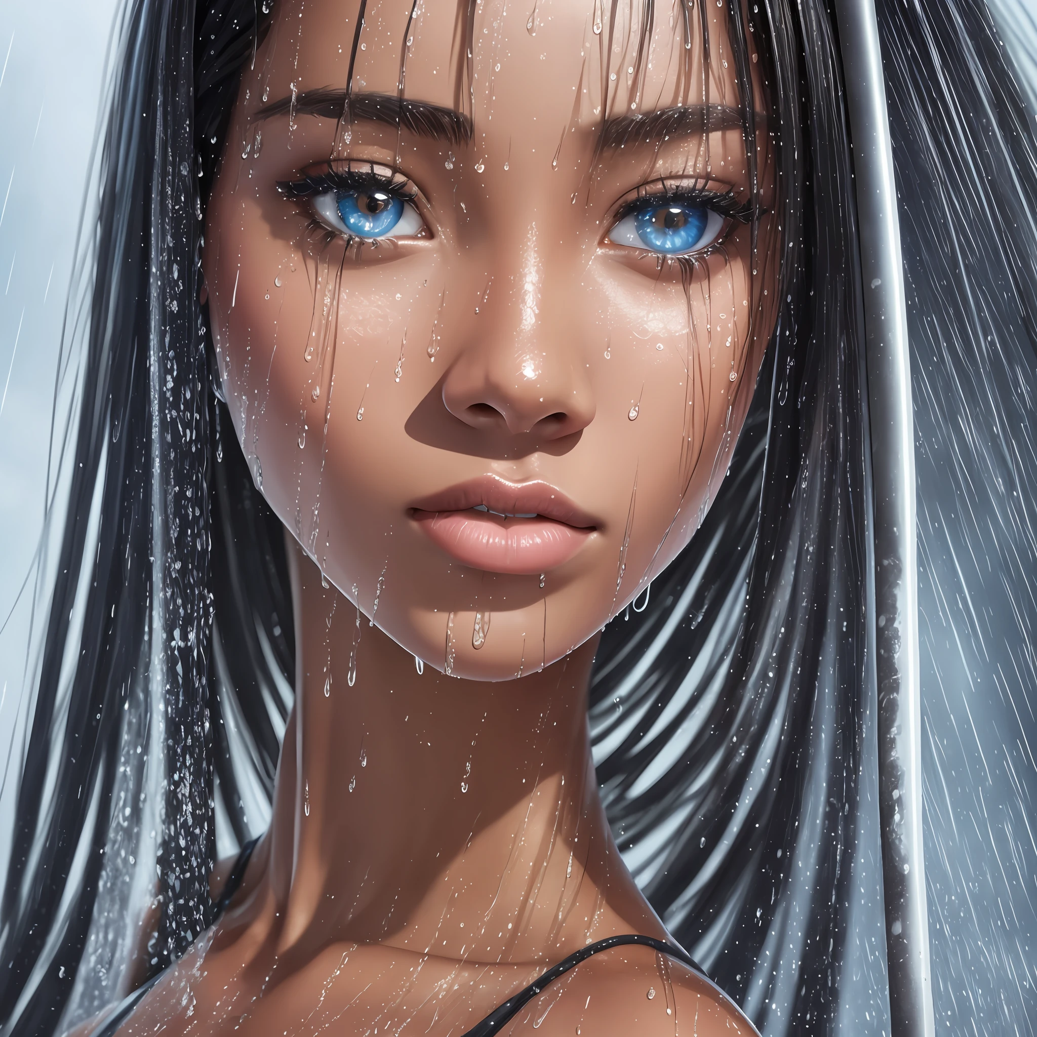Best Quality, 4k, Masterpiece: 1.3), Woman (Tall, Beautiful, Sexy, Skiing), Black African Warrior, Wakanda Dora Milaje, Hyper Realistic, 1girl, Perfect Human Fingers, (Breasts Raised, Body Attractive: 1.2), Abdomen: 1.1, Black Hair: 1.2, Body (Strong, Robust, Wet by Rain, Wet Body: 1.1), Ultra-Detailed Face, Detailed Lips, Detailed Eyes, Double Eyelid --auto --s2
