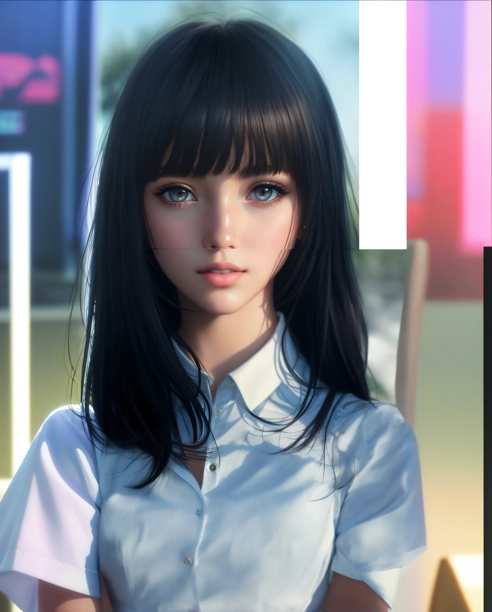 High image quality, full body standing picture, anime realism style, realistic anime art style, realistic anime 3D style, 3D anime realistic, photorealistic anime girl rendering, photorealistic anime, smooth anime CG art, realistic young anime girl, anime realism, realistic anime art style, Semi-realistic anime style, semi-realistic anime, hyper-realistic anime