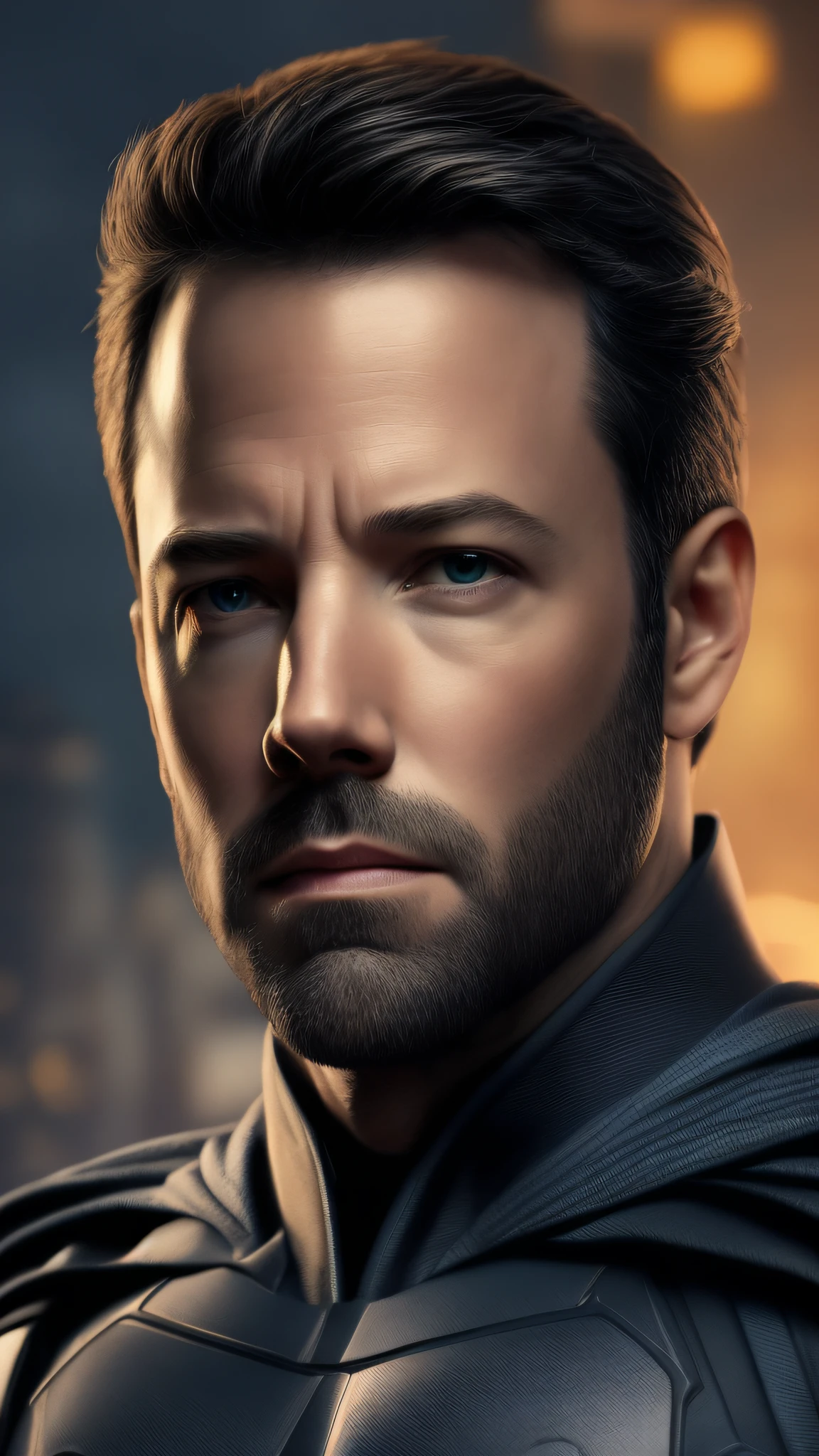 . . Ben Affleck as Batman 8k, high definition, detailed face, detailed face, detailed eyes, detailed suit, DC style, hyper-realistic, + cinematic shot + dynamic composition, incredibly detailed, sharpness, detail + superb detail + night with light + perfectionism + award-winning realism ((soft lighting))