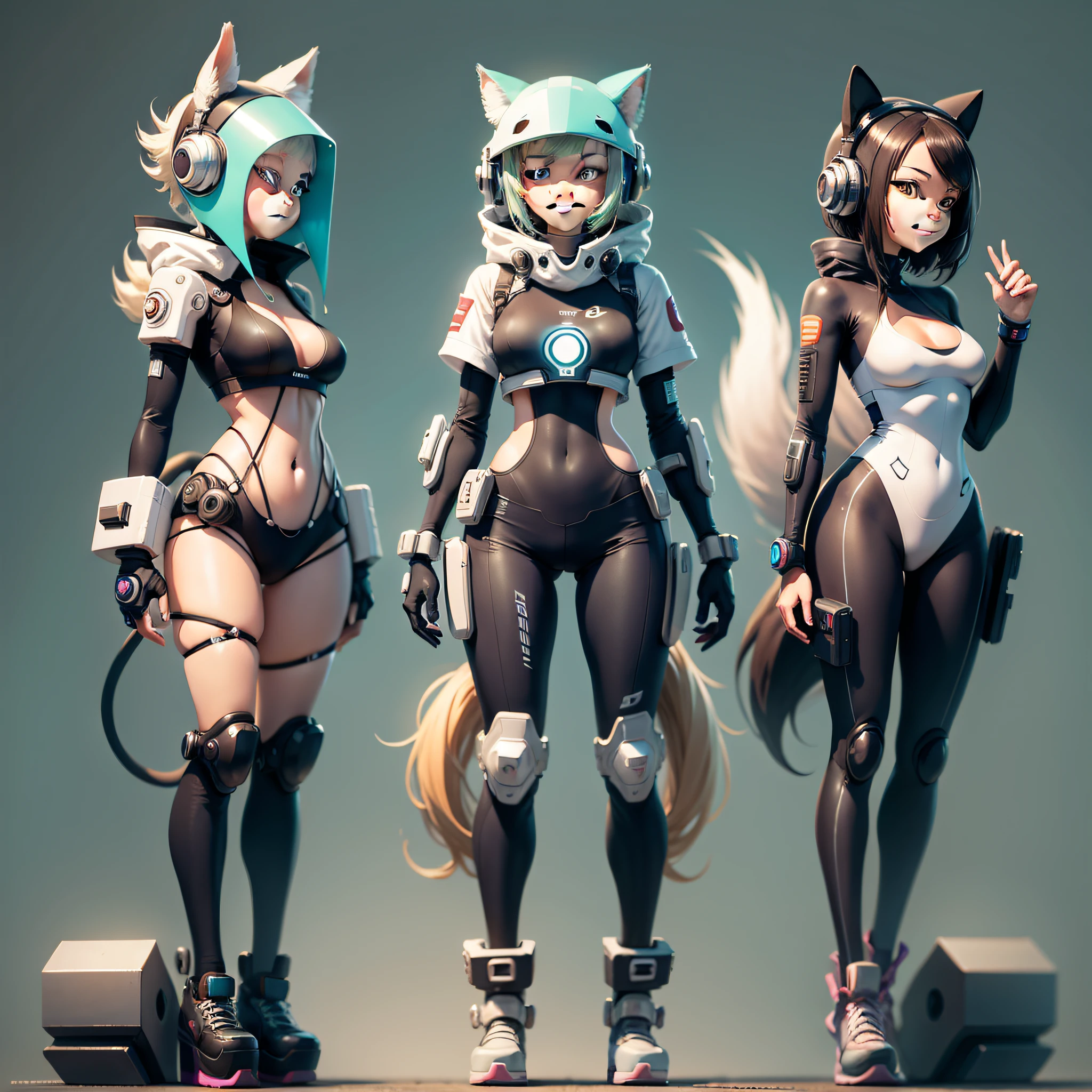 Cartoon animal design, full body photo of characters, simple but simple but design, optimistic, smiling, fresh flat style, cyberpunk elements are applied freely, the front view presents a charming cute posture, the feet hang down in a cute posture,
