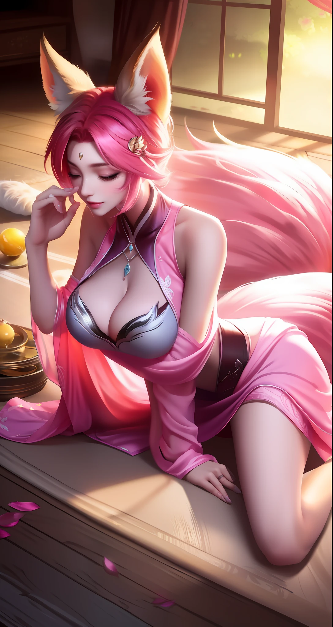uploaded on e621, beautiful and detailed portrait of a (((feminine))) female anthro fox, kenket, Ross Tran,ruan jia, uploaded to e621, zaush, foxovh, cenematic lighting, pink panties,(((confident, seductive))) expresionless, bedroom, (((laying on))) floor, bl, fox, thighighs, exhausted, sweating, milky liquid on bed, eyes closed, large breast, pink tank top, full body, Night, beautiful, messy short hair, lifeless, lifeless expresion, neutral expresion