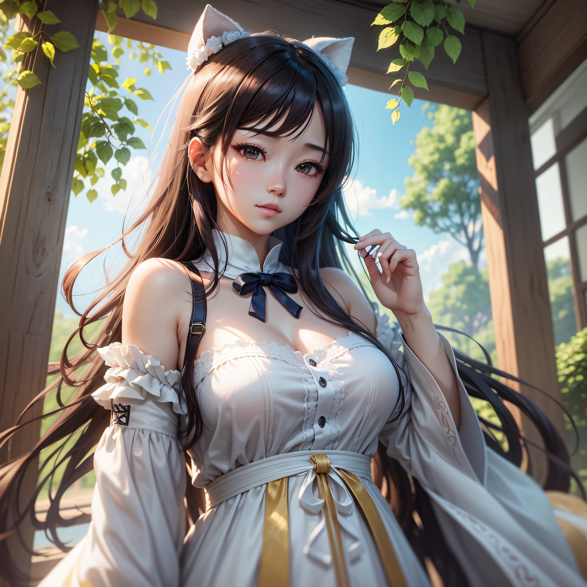 一穿着婚纱的女孩 best quality ，sunlight，ultra-detailed，anime，extremely detailed CG unity 8k wallpaper，unreal engine rendered --auto --s2