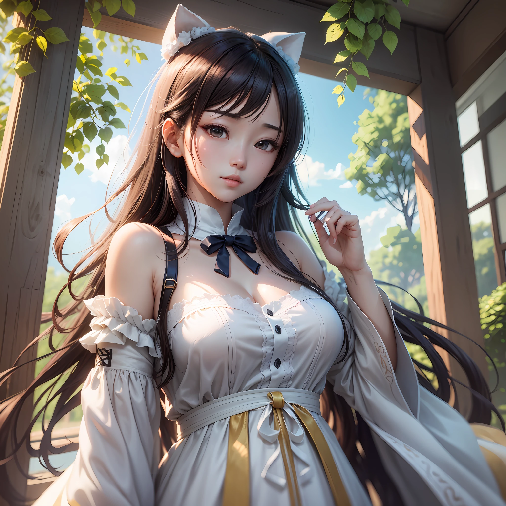 一穿着婚纱的女孩 best quality ，sunlight，ultra-detailed，anime，extremely detailed CG unity 8k wallpaper，unreal engine rendered --auto --s2