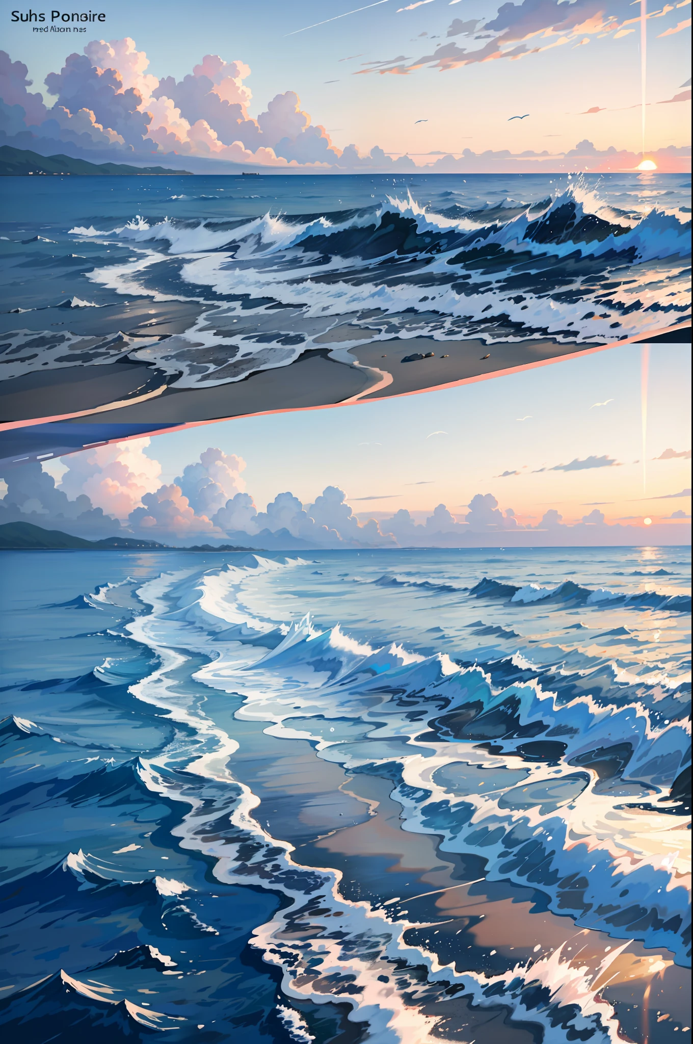 Sunrise, sea, stunning scenery, super delicate, high resolution