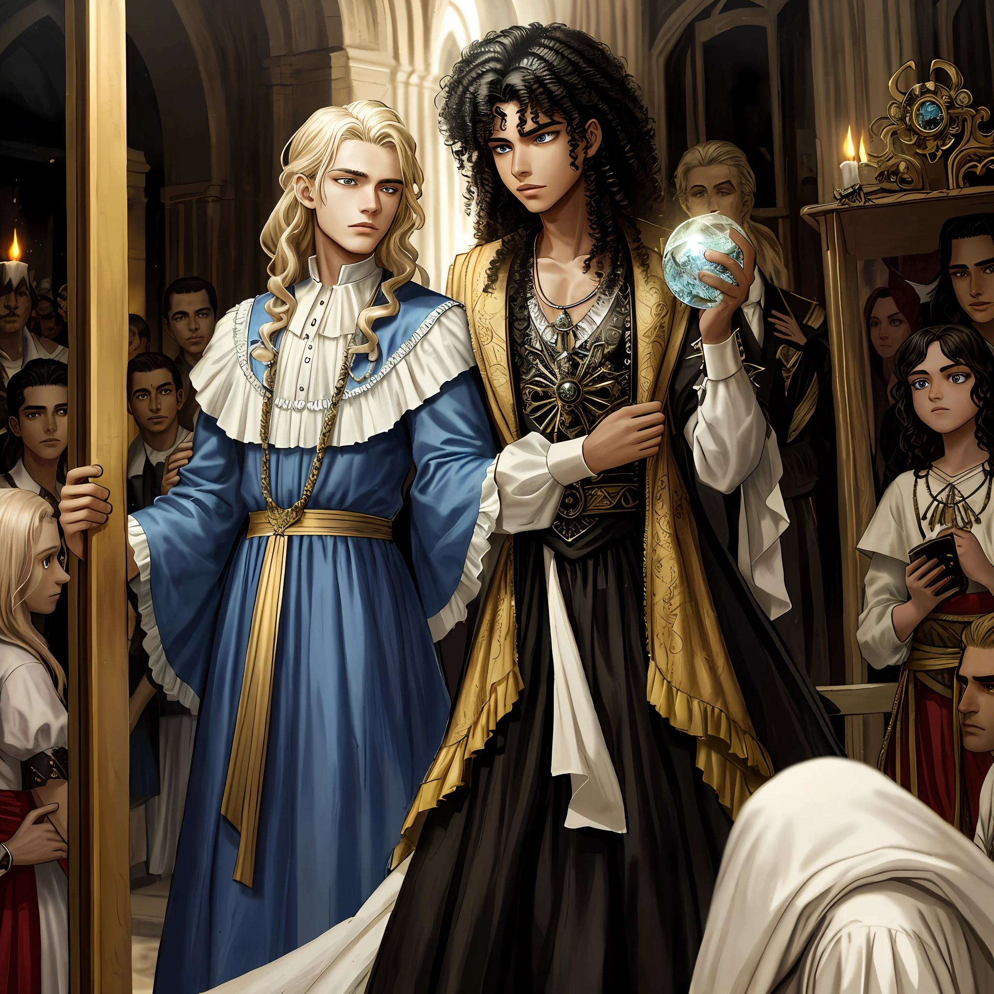 Miguel, a young and talented Afro-Latin sorcerer: dark, thin, curly hair, , with heterochrony, was in love with the crown prince: blond boy, white, blue eyes, strong, 17 years oldve was condemned by the society of the time in which he lived (1640). He was sentenced to death just after trying to flee with his beloved. Before his execution, he made a deal with a magician that allowed him to travel back in time to the present day in Cartagena, Colombia.