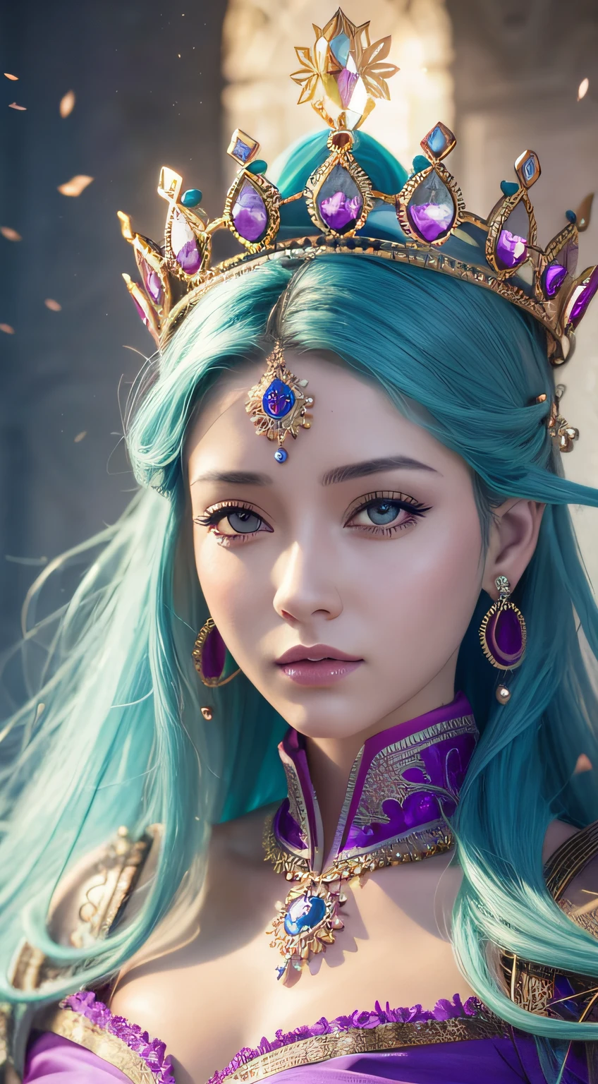 Close-up of woman with crown on head, digital art fantasy art, detailed fantasy digital art, digital art fantasy, beautiful fantasy art, very beautiful fantasy art, beautiful fantasy art portrait, fantasy digital art, colorful digital fantasy art, fantasy style art, beautiful art UHD 4 K, 8K high quality detail art
