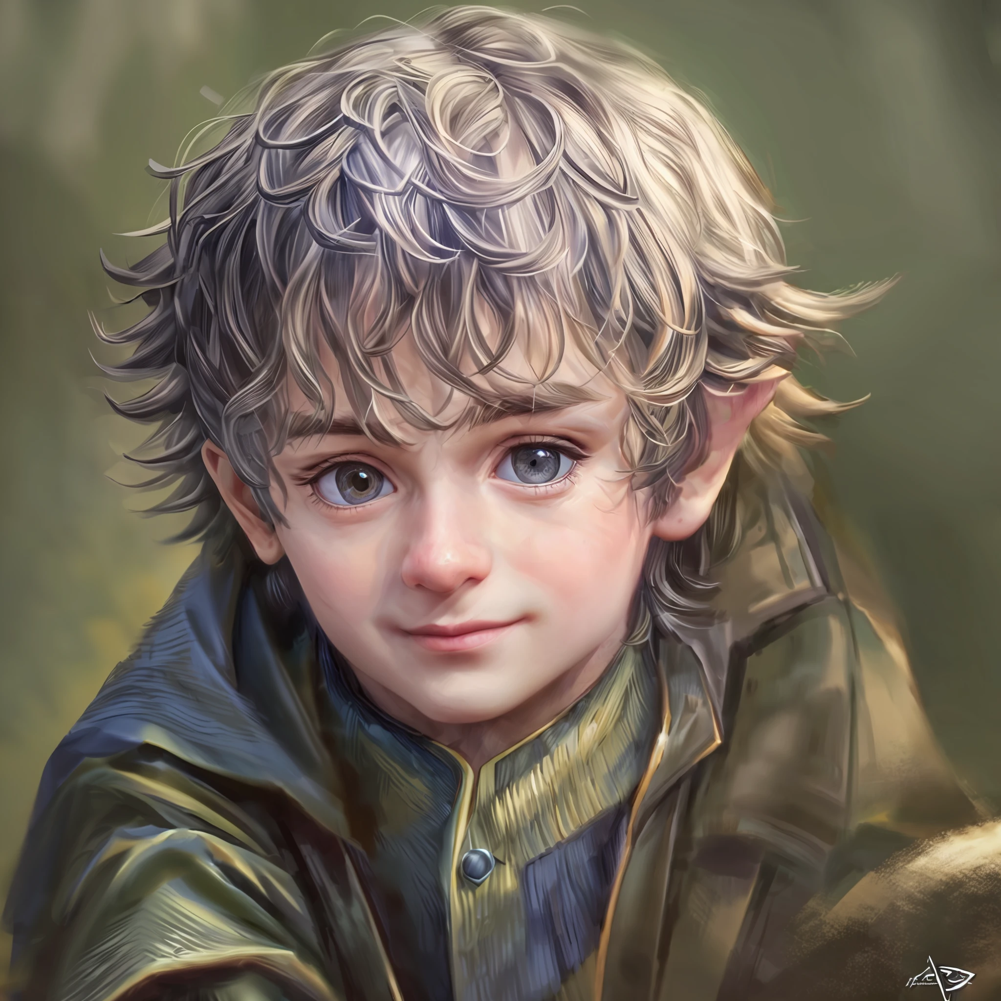 (cbzbb:1.25), portrait of cutest frodo baggins baby illustration, artstation, CGI_Animation, --auto --s2