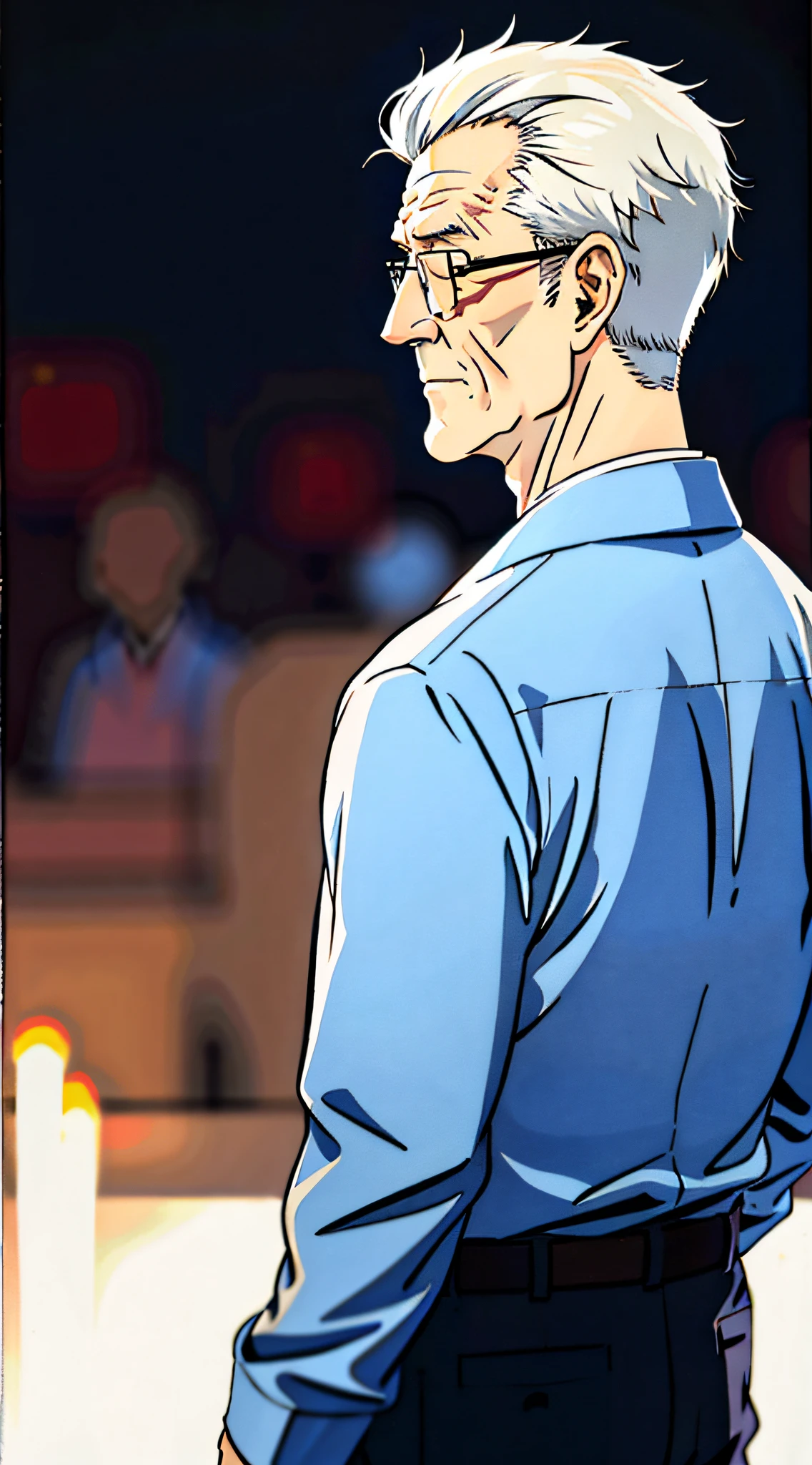 Elegant grandpa back