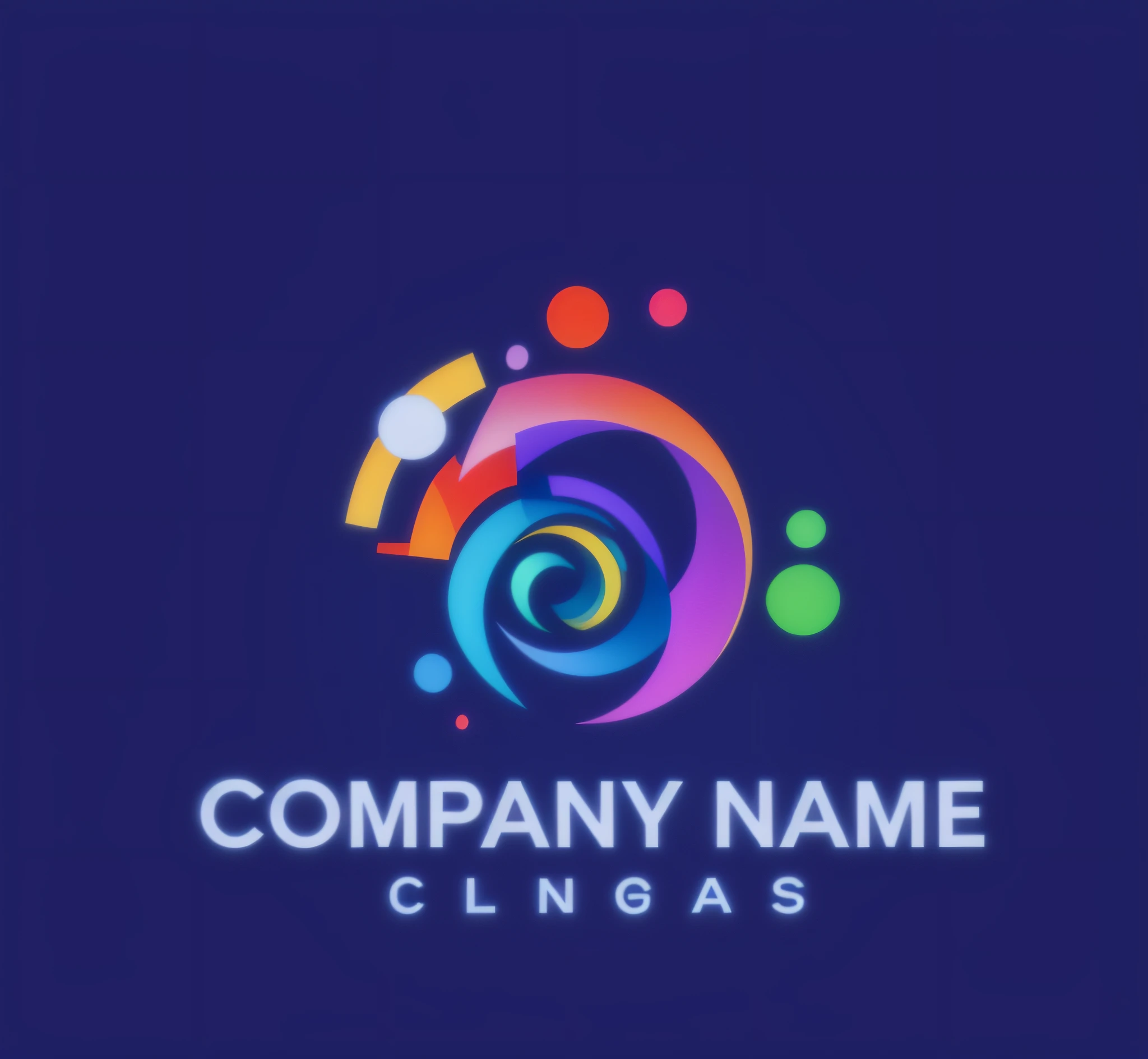 blue background with color logo and stylized image of a person, business logo, corporate logo, abstract logo, professional logo design, company logo, abstract style logo, professional logo, logo design, corporate animation style, 2d stereo shape logo, simple logo, logo vector art, round logo, logo graphic design, chameleon corporate logo