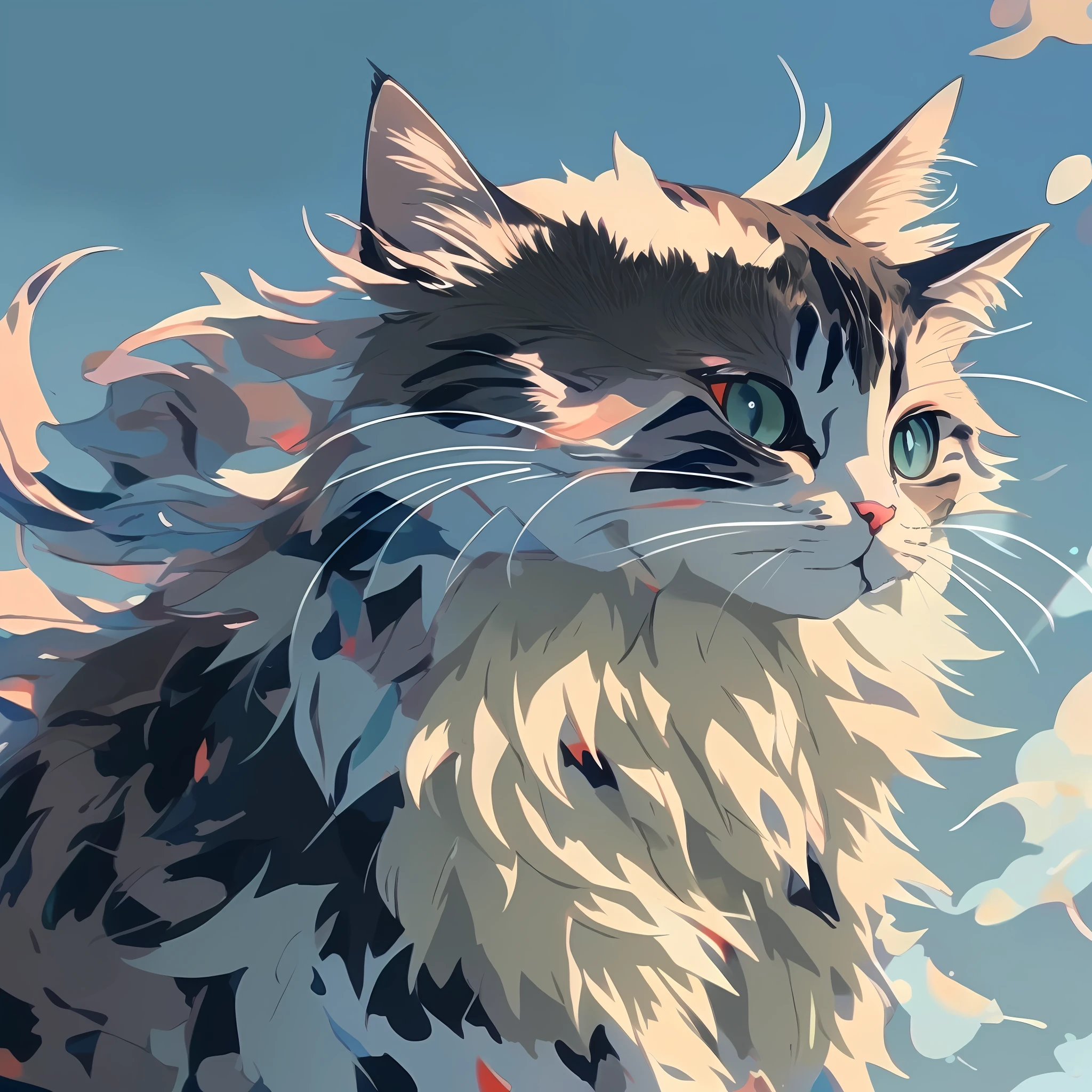 (Realistic Anime Wind Cat: 1.2), Bushes, Anime Style 4K, Anime Art Wallpaper 8K, Detailed Digital Anime Art, Cute Anime Female Cat, Highly Detailed Digital Art: 1.15, Cute Detailed Digital Art: 0.87